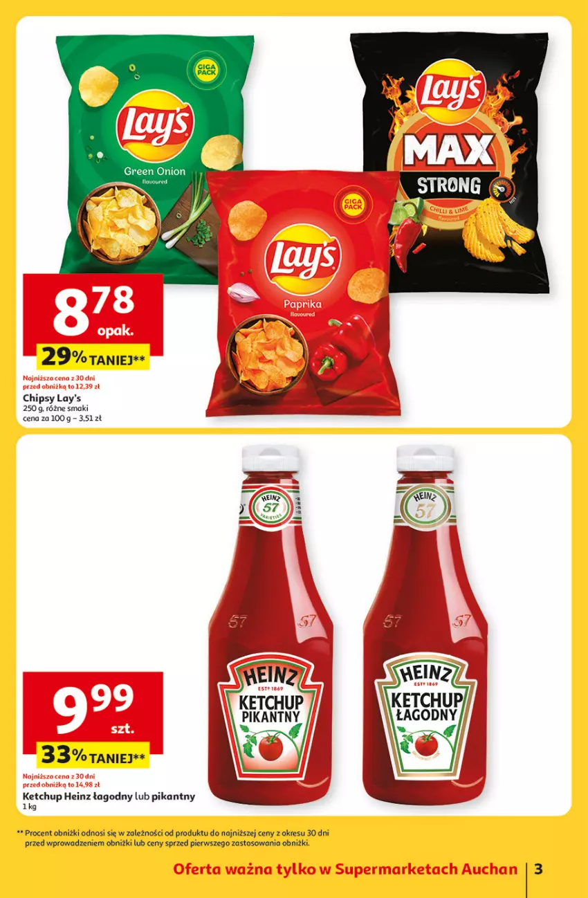 Gazetka promocyjna Auchan - ROZKRĘCAMY LATO Supermarket - ważna 26.06 do 02.07.2025 - strona 3 - produkty: Chipsy, Heinz, Ketchup