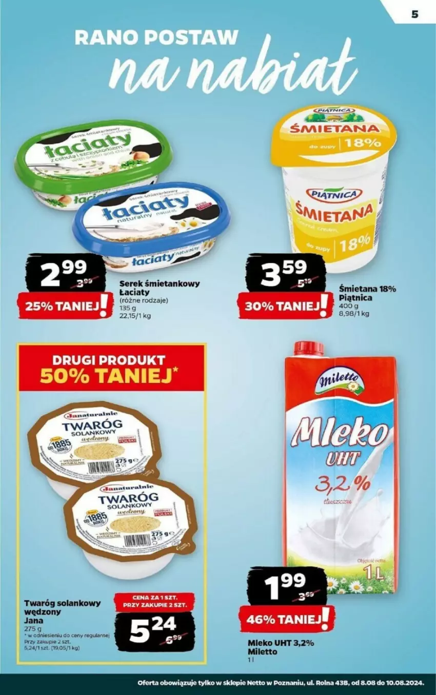 Gazetka promocyjna Netto - ważna 08.08 do 10.08.2024 - strona 5 - produkty: Piątnica, Ser, Serek, Solan, Twaróg