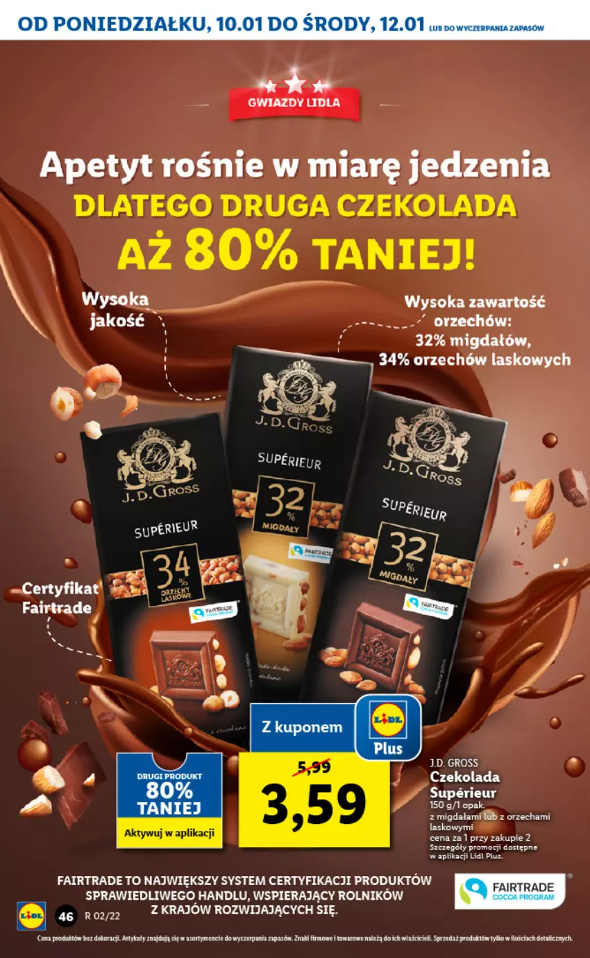 Gazetka promocyjna Lidl - GAZETKA - ważna 10.01 do 12.01.2022 - strona 46 - produkty: Czekolada, Danone, Fa, PAESE, Rolnik