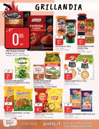 Gazetka promocyjna Bi1 - Grillandia - Gazetka - ważna od 02.05 do 02.05.2022 - strona 4 - produkty: Ketchup, Dawtona, Prymat, Sos, Ser, Bake Rolls, Mus, Oliwki, Ogórki konserwowe, Beskidzki, Bonduelle, Chipsy, Chrupki, Popcorn, Felix, Grill, Groszek, Fa