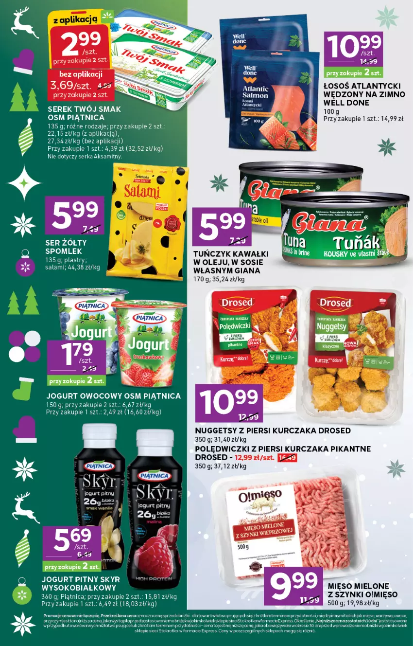 Gazetka promocyjna Stokrotka - Stokrotka Express - ważna 27.11 do 03.12.2025 - strona 4 - produkty: Aksam, Fa, Jogurt, Jogurt owocowy, Jogurt pitny, Kawa, Kurczak, Mięso, Mięso mielone, Olej, Owoce, Piątnica, Ser, Serek, Sok, Sos, Tuńczyk, Twój Smak