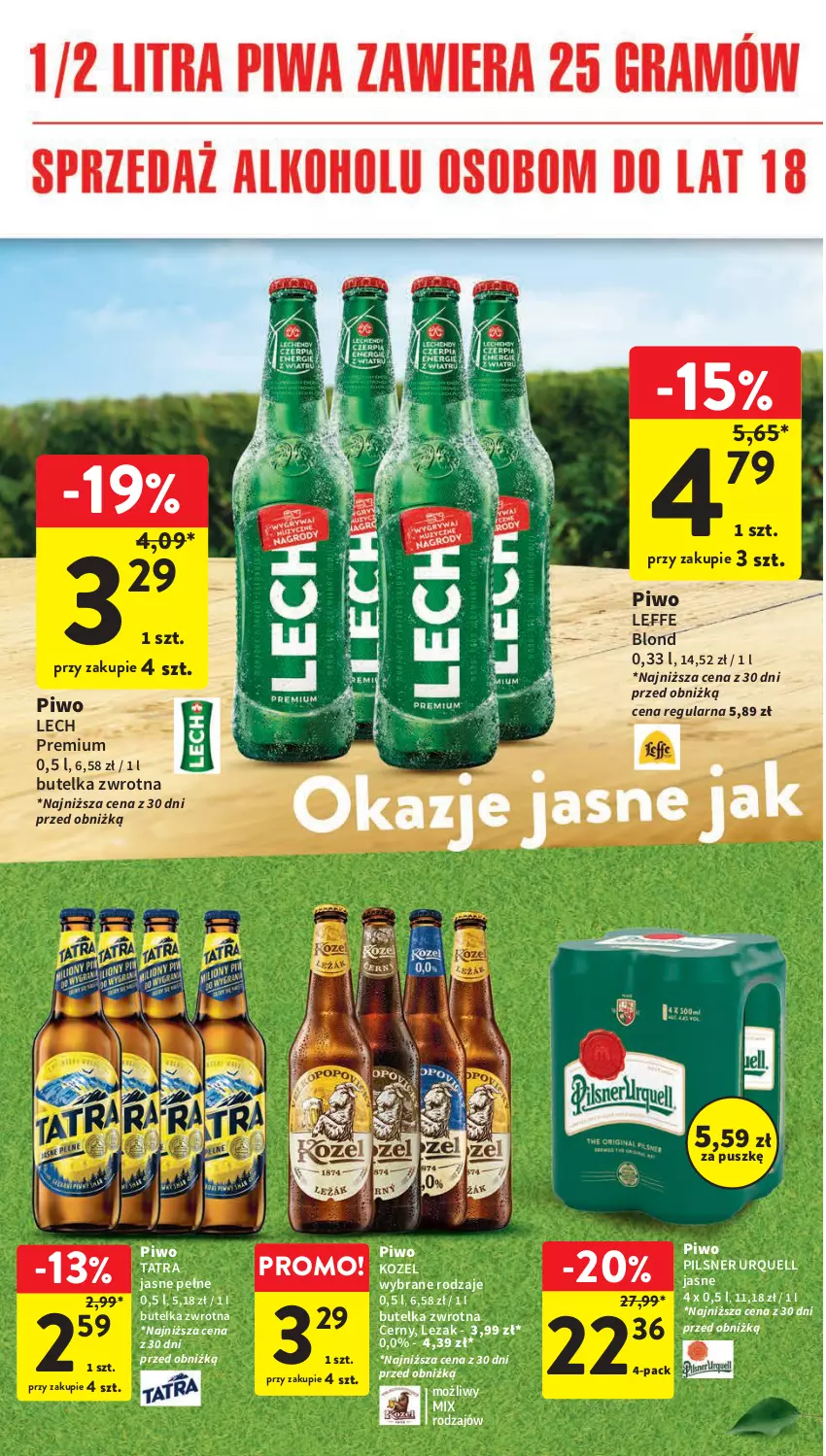 Gazetka promocyjna Intermarche - Gazetka Intermarche - ważna 20.07 do 26.07.2023 - strona 12 - produkty: Kozel, Lech Premium, Pilsner Urquell, Piwo, Tatra