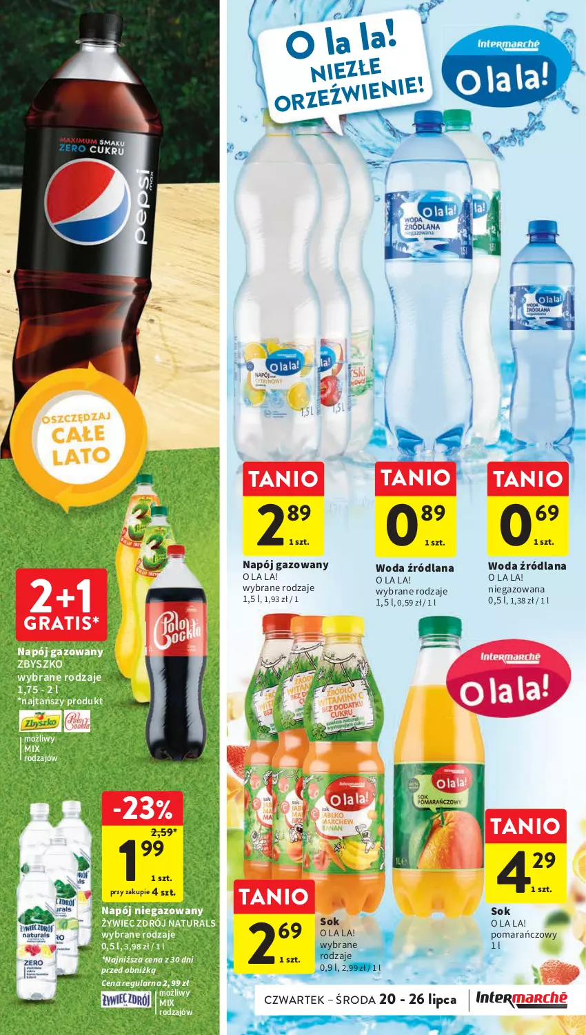 Gazetka promocyjna Intermarche - Gazetka Intermarche - ważna 20.07 do 26.07.2023 - strona 15 - produkty: Gra, LANA, Napój, Napój gazowany, Napój niegazowany, Sok, Woda