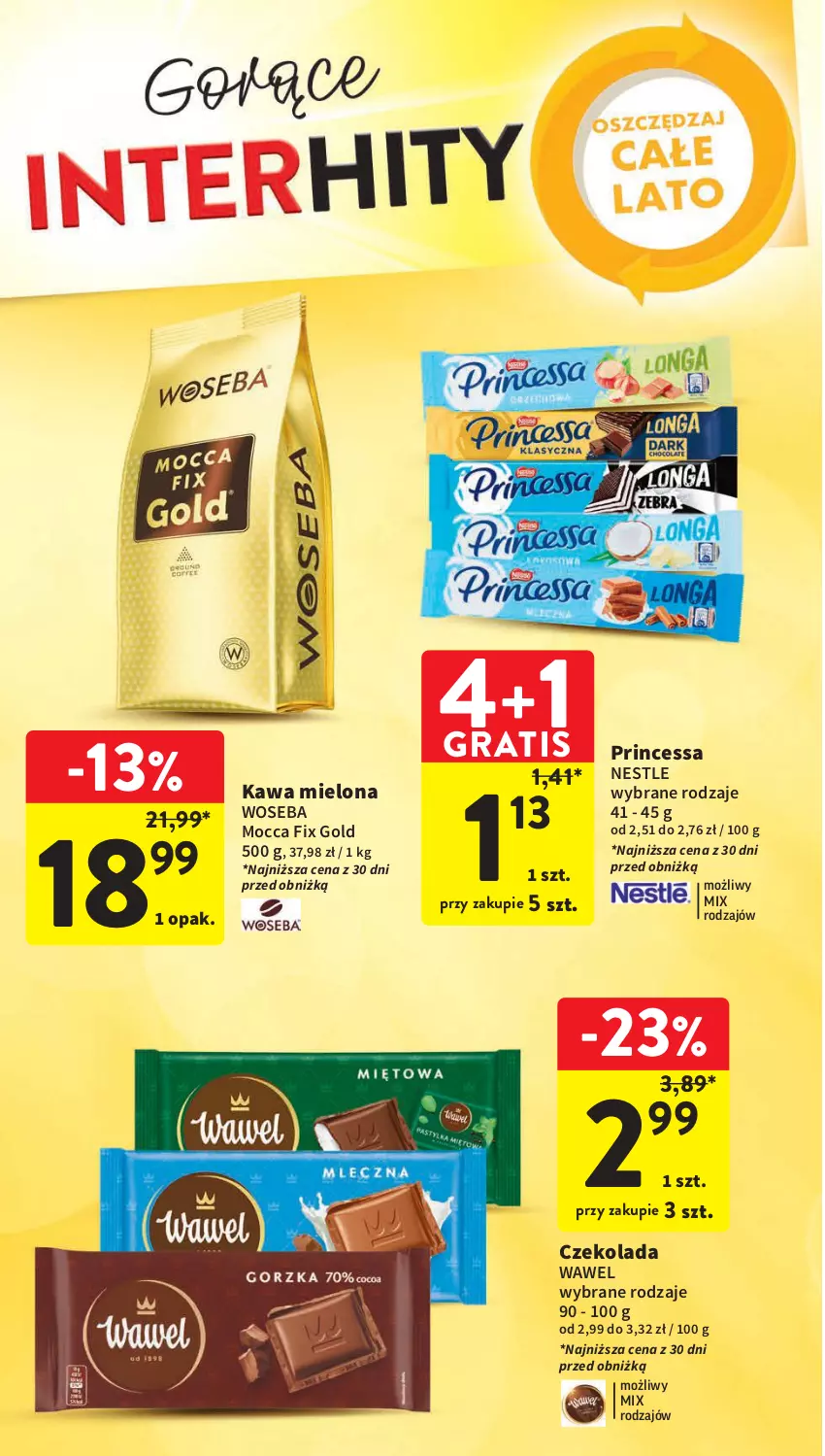 Gazetka promocyjna Intermarche - Gazetka Intermarche - ważna 20.07 do 26.07.2023 - strona 4 - produkty: Czekolada, Gra, Kawa, Kawa mielona, Mocca Fix Gold, Princessa, Wawel, Woseba