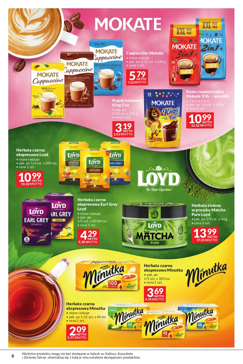 Gazetka promocyjna Makro - Oferta Kawa Herbata - ważna 29.09 do 12.10.2026 - strona 6 - produkty: Cappuccino, Earl Grey, Herbata, Herbata czarna, Kakao, Kawa, Kawa rozpuszczalna, Kosz, Loyd, Napój, Pur, Szal