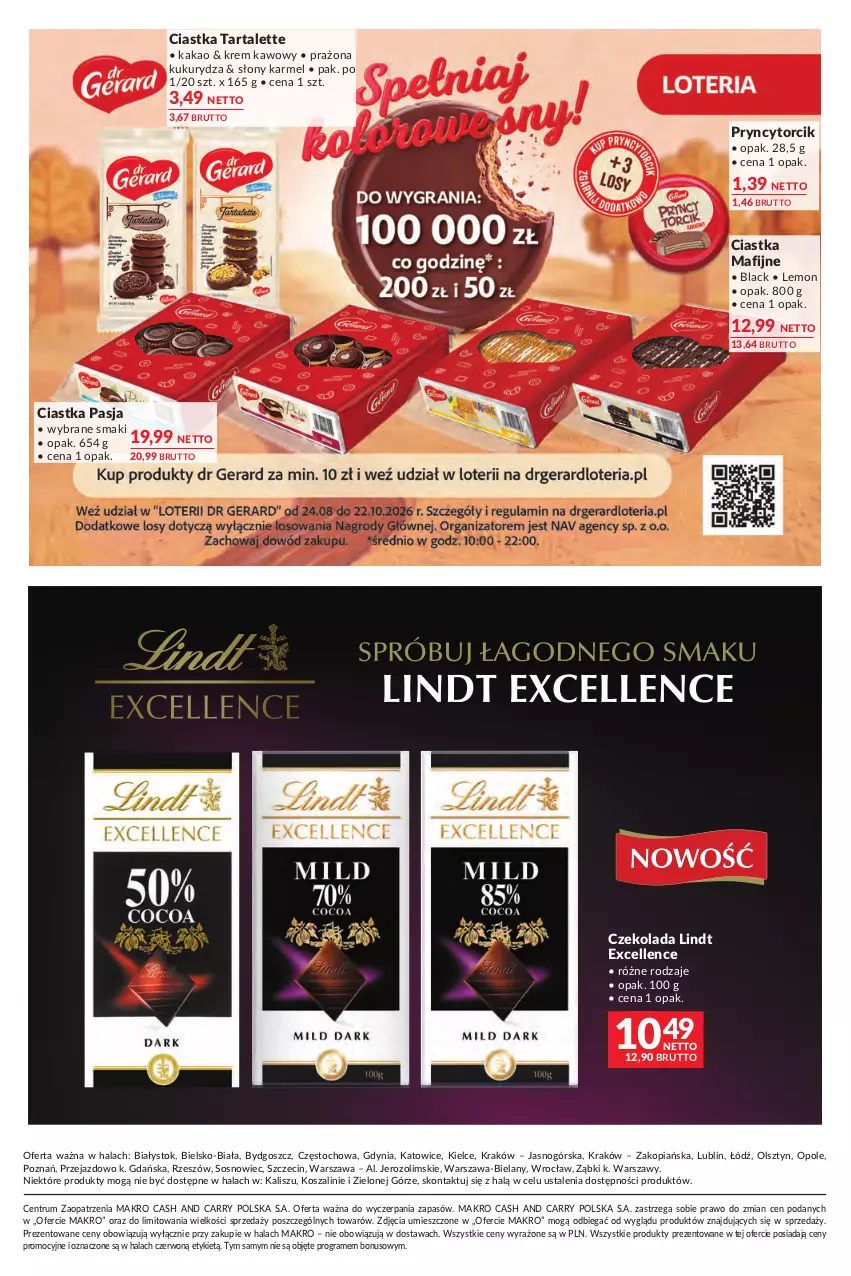 Gazetka promocyjna Makro - Oferta Kawa Herbata - ważna 29.09 do 12.10.2026 - strona 9 - produkty: Ciastka, Czekolada, Gra, Kakao, Kosz, Kukurydza, Lack, Lindt, Rum, Sos, Szal, Tarta