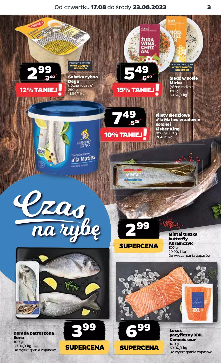 Gazetka promocyjna Netto - Artykuły spożywcze - ważna 17.08 do 23.08.2023 - strona 3 - produkty: Dega, Mintaj, Sałat, Sałatka, Sos, Tusz