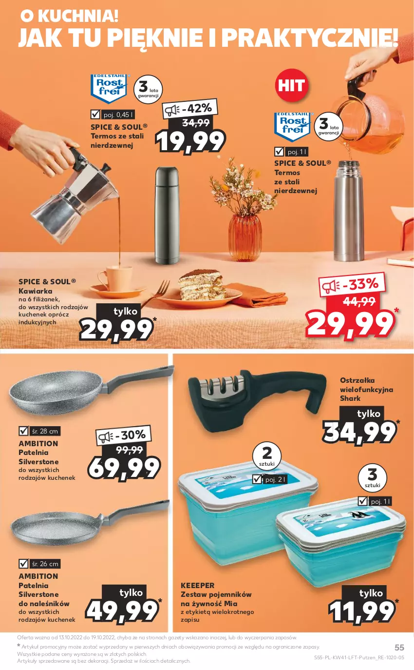 Gazetka promocyjna Kaufland - OFERTA TYGODNIA - ważna 13.10 do 19.10.2022 - strona 55 - produkty: Ambition, Gra, Kawiarka, Kuchnia, Patelnia, Pojemnik, Termos