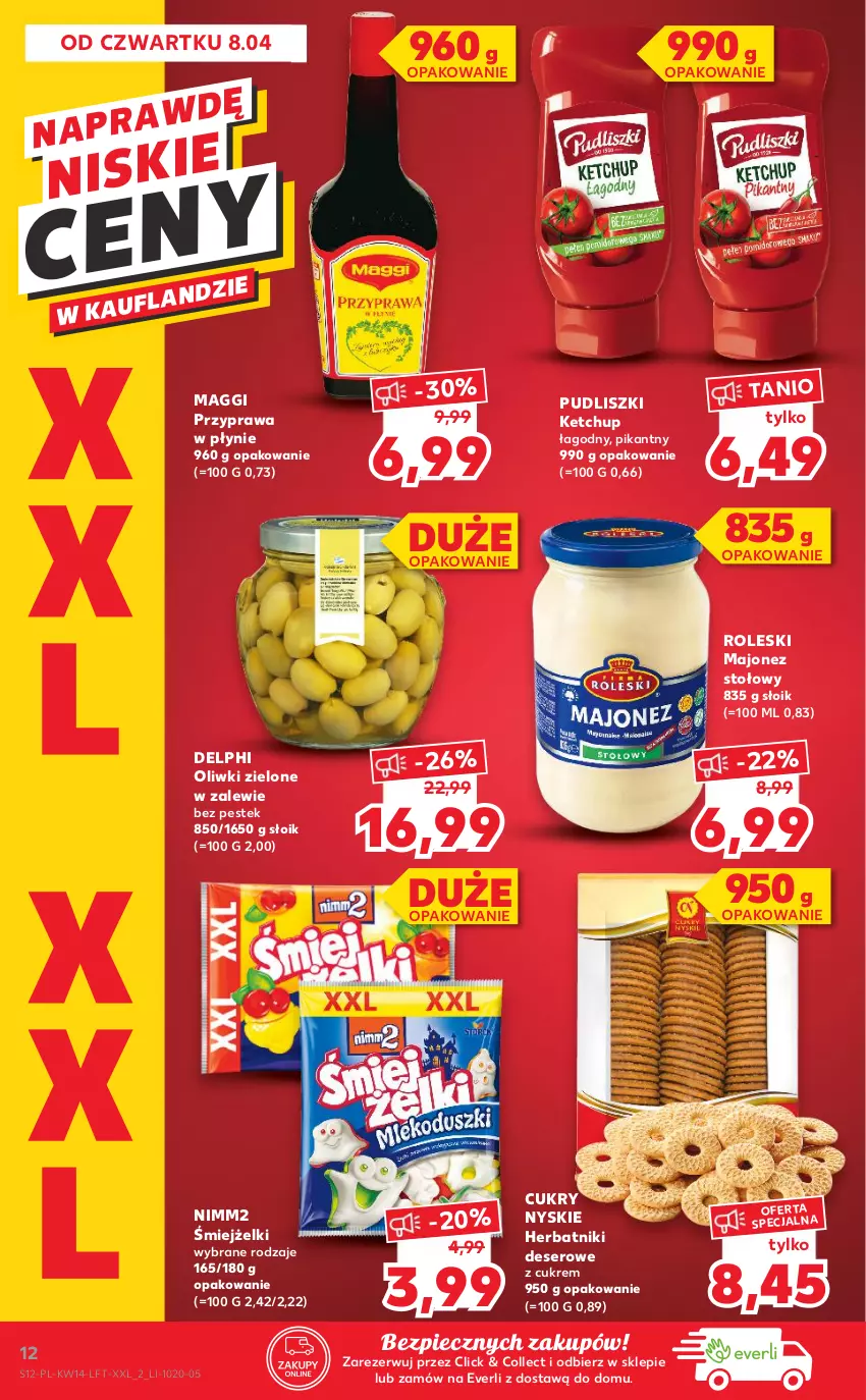 Gazetka promocyjna Kaufland - OFERTA TYGODNIA - ważna 08.04 do 14.04.2021 - strona 12 - produkty: Deser, Herbatniki, Ketchup, Maggi, Majonez, Nimm2, Oliwki, Oliwki zielone, Piec, Przyprawa w płynie, Pudliszki, Ser, Stek