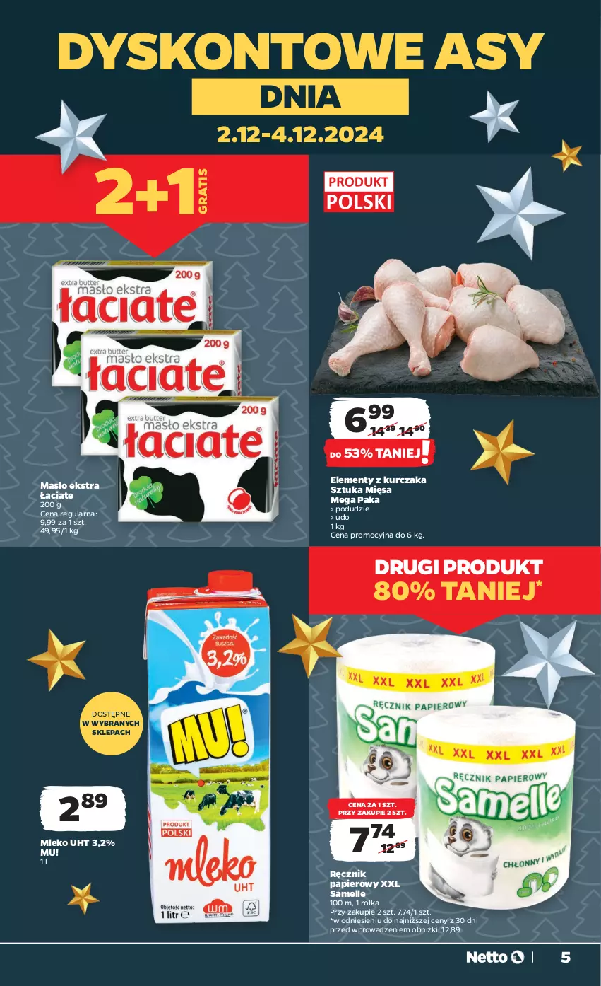 Gazetka promocyjna Netto - Od Poniedziałku - ważna 02.12 do 07.12.2024 - strona 5 - produkty: Gra, Kurczak, Masło, Mleko, Papier, Ręcznik