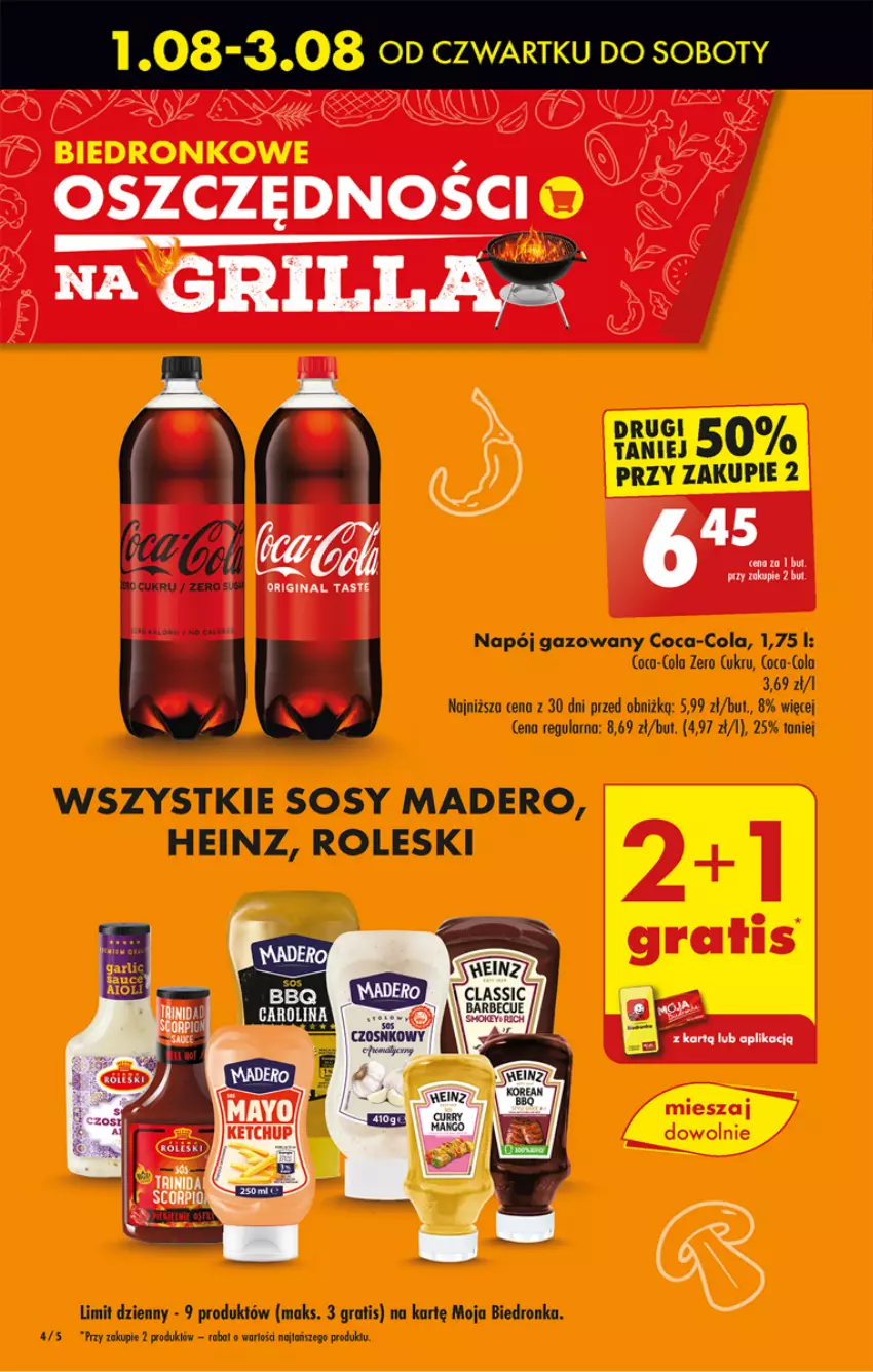 Gazetka promocyjna Biedronka - Od czwartku - ważna 01.08 do 07.08.2024 - strona 6 - produkty: Coca-Cola, Gra, Heinz, Napój, Napój gazowany, Sos