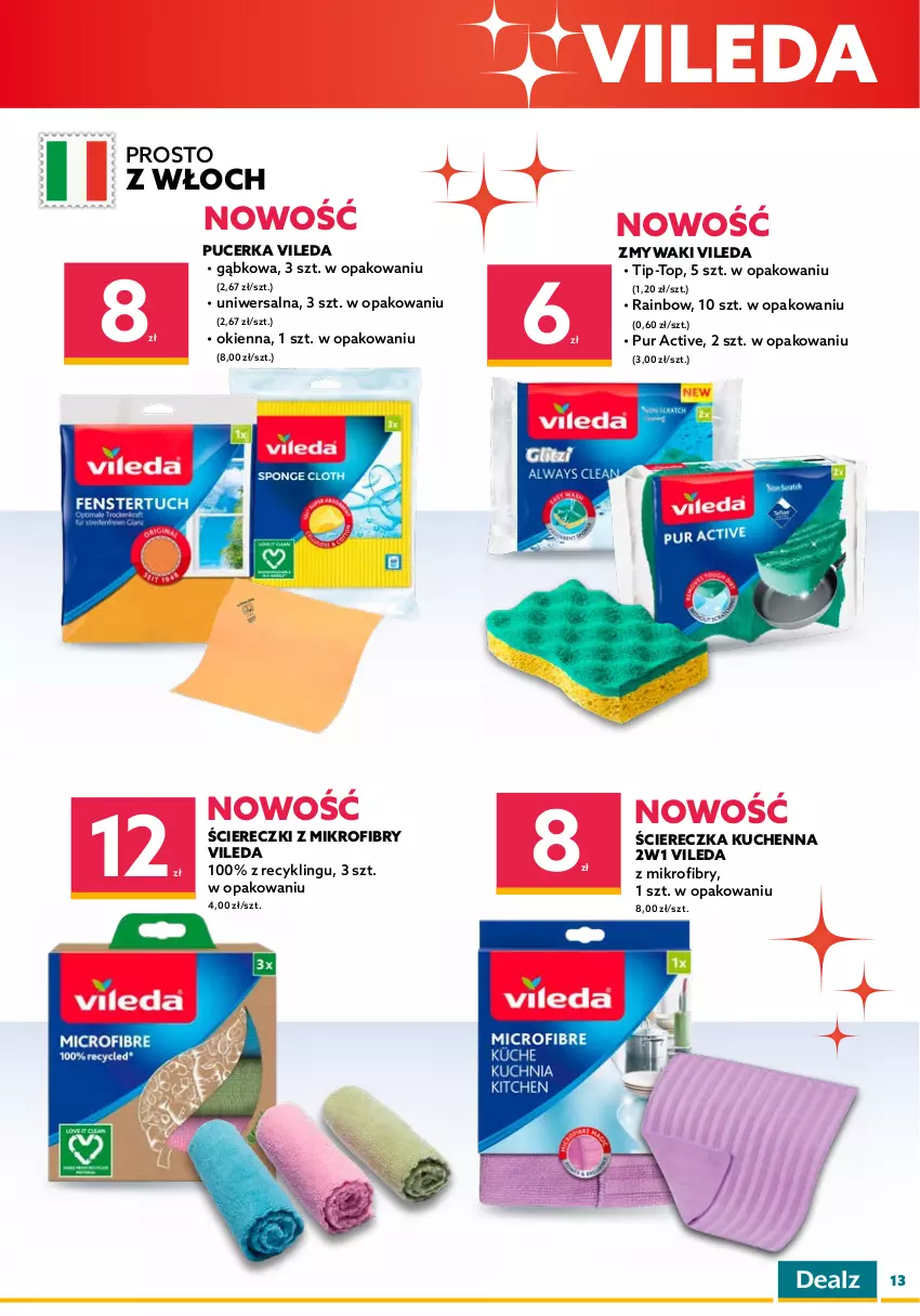 Gazetka promocyjna Dealz - NOWA GAZETKADEALMAGEDON! ATAK NISKICH CEN! - ważna 24.08 do 06.09.2022 - strona 13 - produkty: Mop, Pur, Rama, Top, Vileda, Wiadro, Wiadro z wyciskaczem, Wkład do mopa