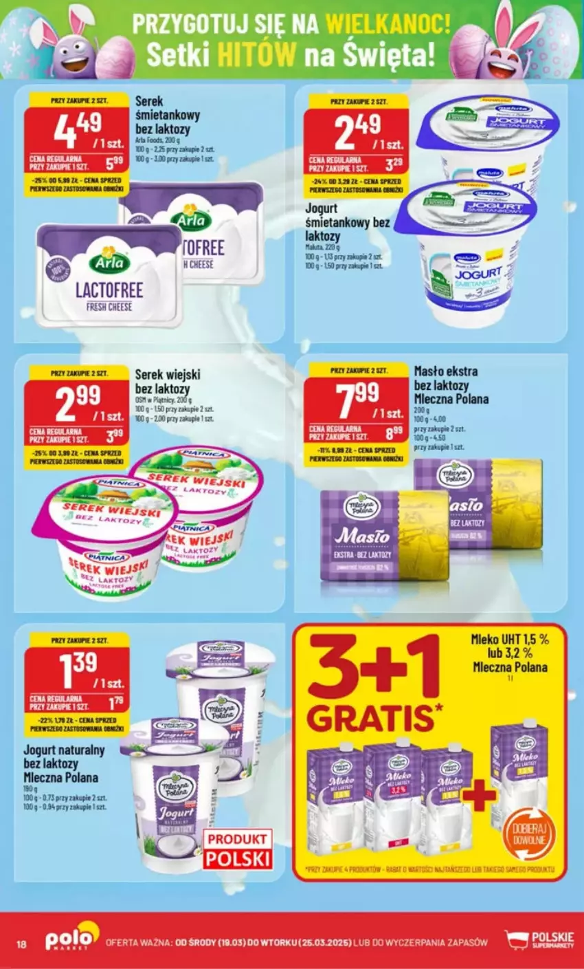 Gazetka promocyjna PoloMarket - ważna 19.03 do 25.03.2025 - strona 10 - produkty: Fa, Jogurt, Jogurt naturalny, LANA, Masło, Mleko, Ser, Serek, Serek wiejski, Taca