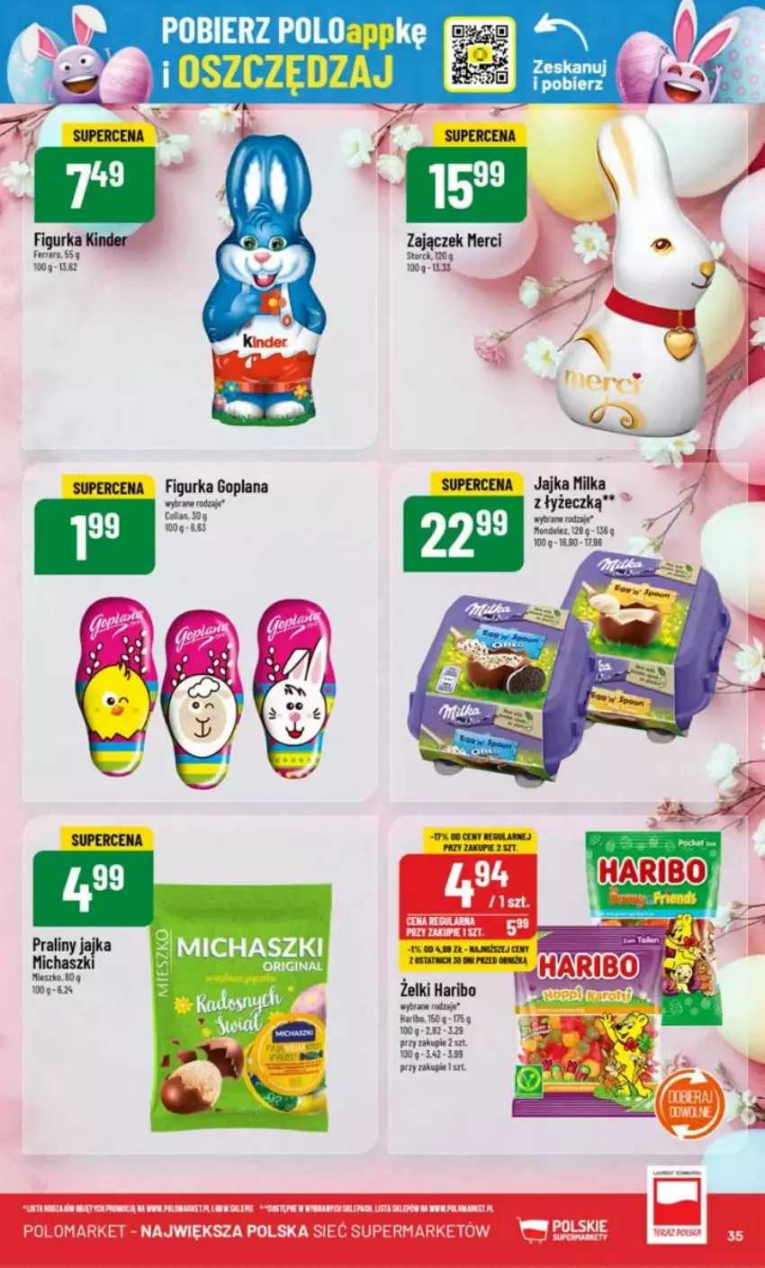 Gazetka promocyjna PoloMarket - ważna 19.03 do 25.03.2025 - strona 29 - produkty: Goplana, Haribo, Kinder, LANA, Merci, Milka, Praliny, Tran