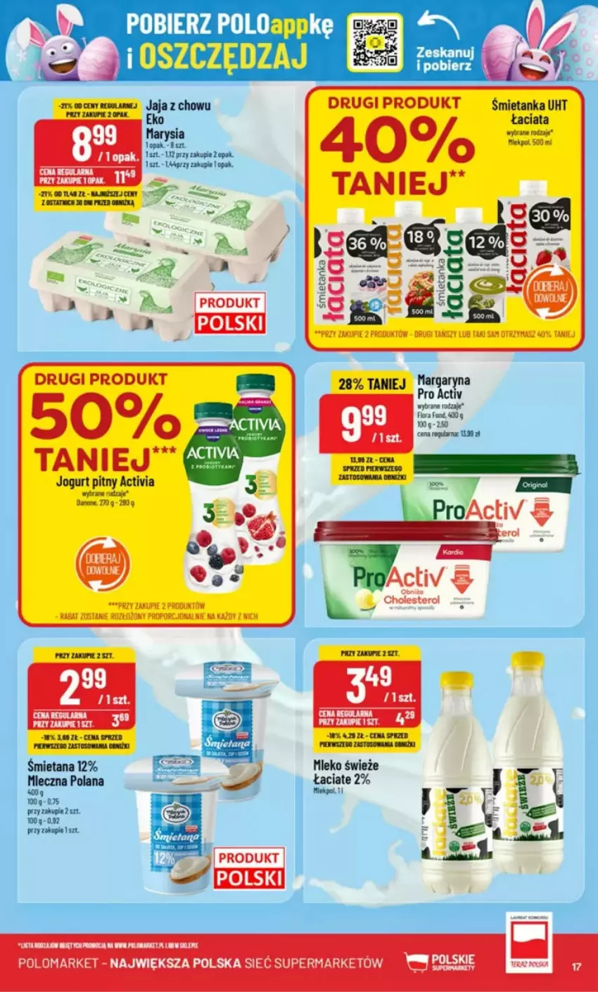 Gazetka promocyjna PoloMarket - ważna 19.03 do 25.03.2025 - strona 9 - produkty: Activia, AEG, Fa, Gra, Jaja, Jogurt, Jogurt pitny, LANA, Mleko, Por, Tera