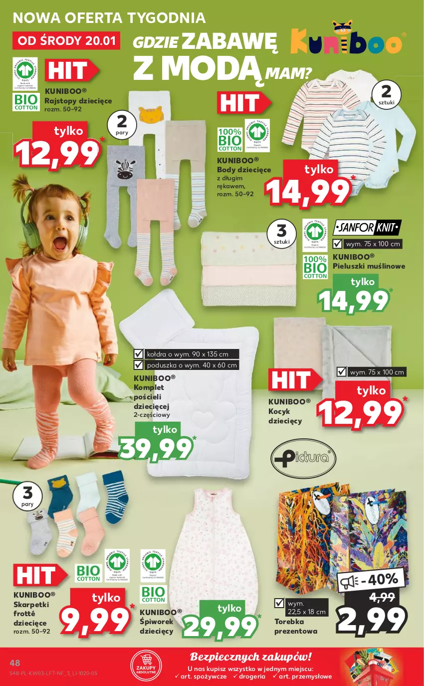 Gazetka promocyjna Kaufland - OFERTA TYGODNIA - ważna 20.01 do 26.01.2022 - strona 48 - produkty: Body, Dzieci, Karp, Koc, Kołdra, Komplet pościeli, Piec, Piwo, Poduszka, Pościel, Rajstopy, Skarpetki, Skarpetki frotté, Top, Torebka