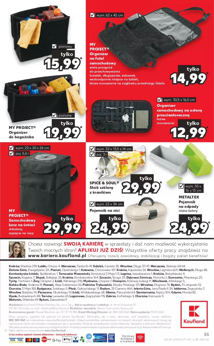 Gazetka promocyjna Kaufland - OFERTA TYGODNIA - ważna 20.01 do 26.01.2022 - strona 55 - produkty: Długopis, Dres, Fa, Fotel, Inka, Kosz, O Bag, Organizer, Orka, Pojemnik, Por, Sos, Tablet, Telefon, Top