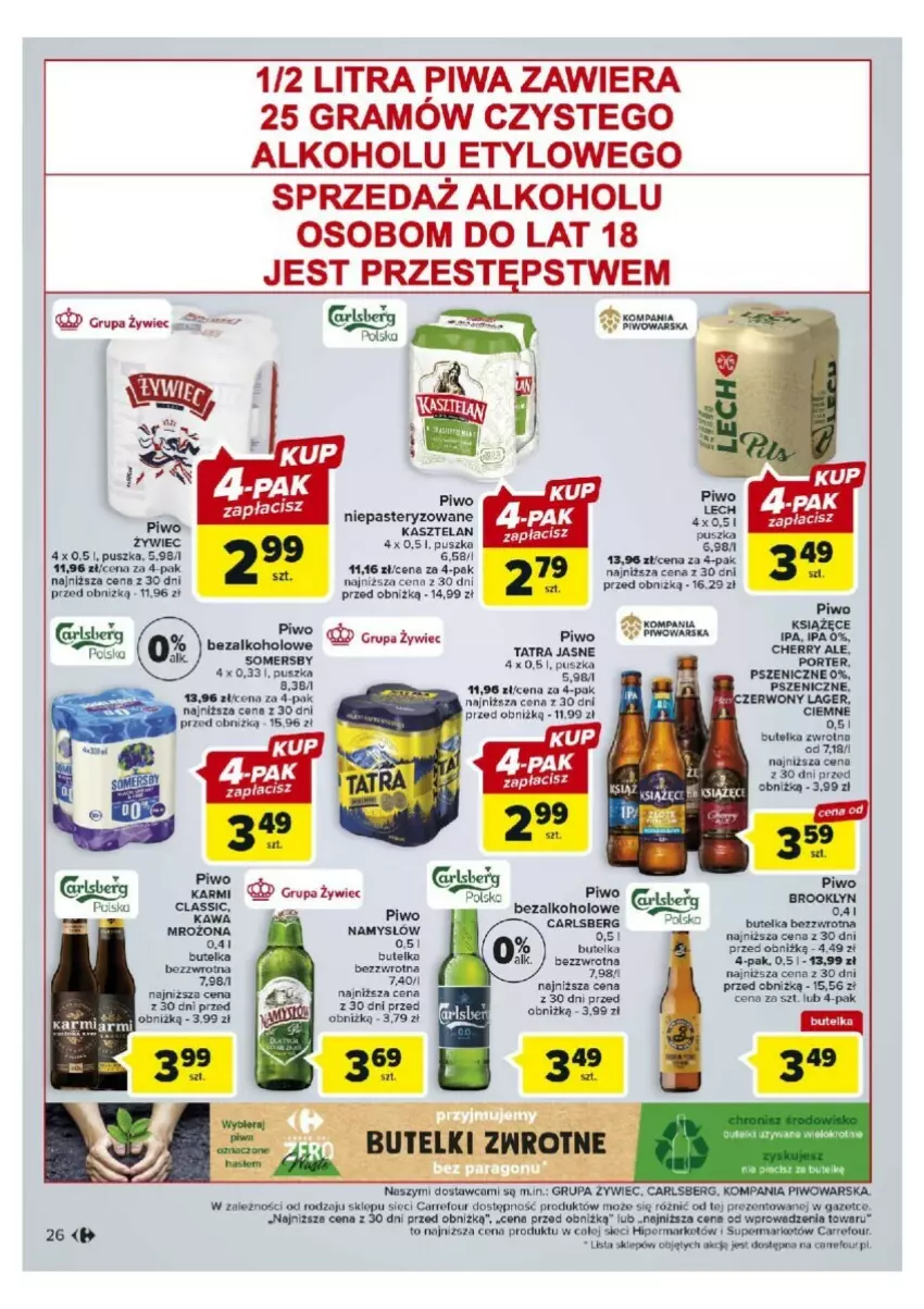 Gazetka promocyjna Carrefour - ważna 17.10 do 21.10.2023 - strona 19 - produkty: Carlsberg, Gra, Kasztelan, Książęce, Piwa, Piwo, Por, Somersby, Tatra