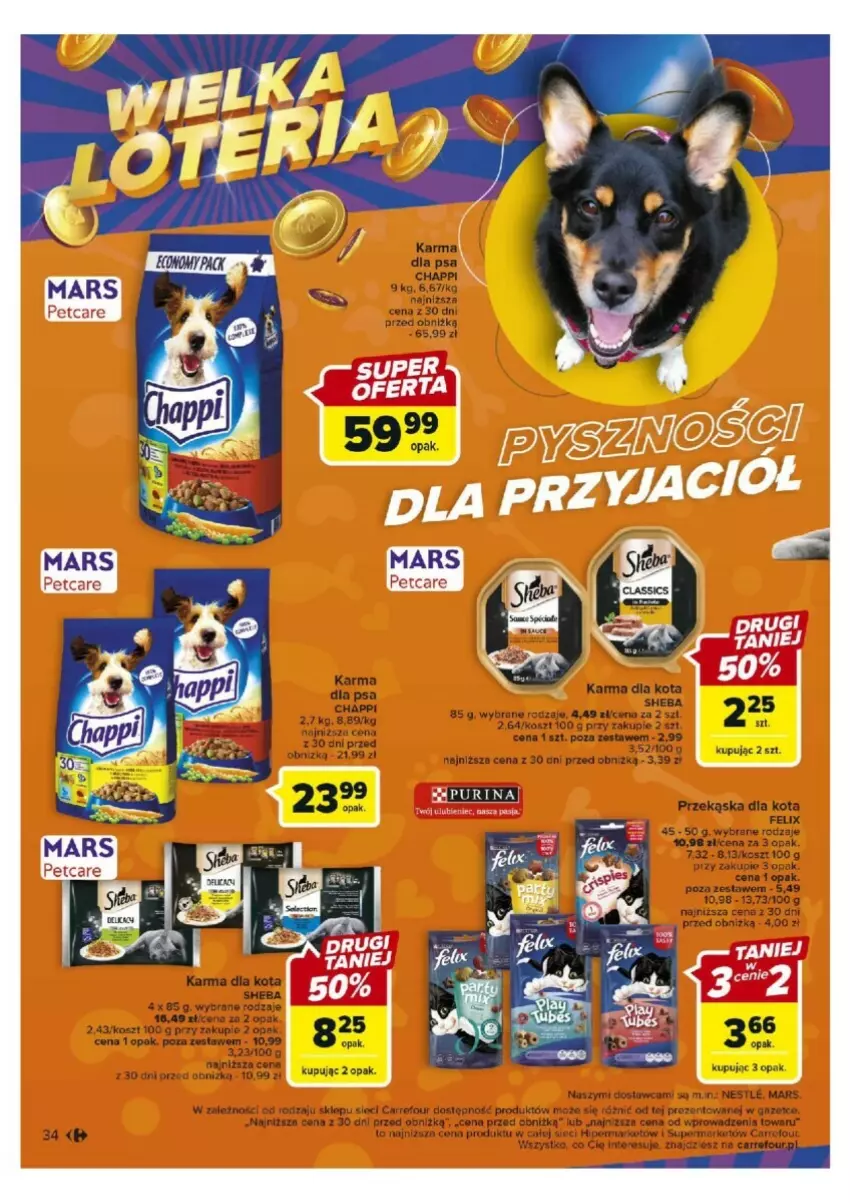 Gazetka promocyjna Carrefour - ważna 17.10 do 21.10.2023 - strona 28 - produkty: Chappi, Felix, Kosz, Mars, Pur, Purina, Sheba