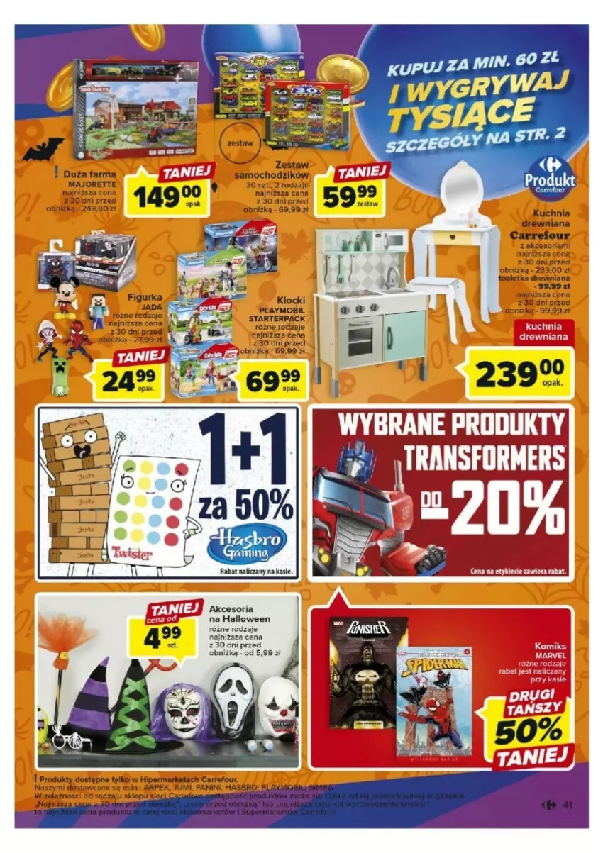 Gazetka promocyjna Carrefour - ważna 17.10 do 21.10.2023 - strona 36 - produkty: Chodzik, Fa, Hasbro, Klocki, Kuchnia, Mobil, Playmobil, Toaletka