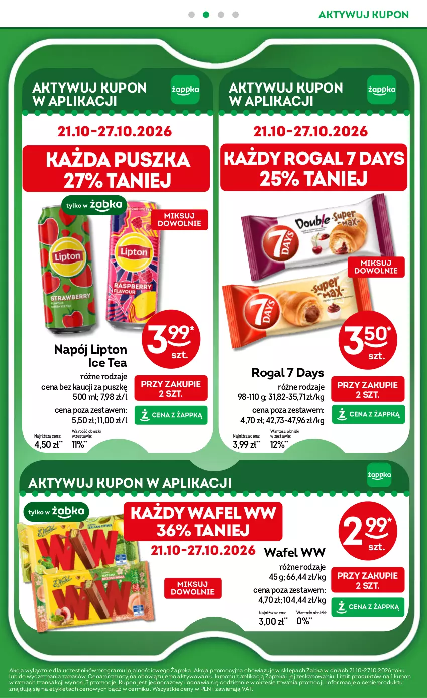 Gazetka promocyjna Żabka - gazetka-promocyjna-43-44-2026 - ważna 21.10 do 03.11.2026 - strona 31 - produkty: 7 Days, Gra, Ice tea, Lipton, Napój, Rama, Rogal, Tran