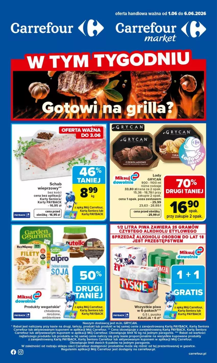 Gazetka promocyjna Carrefour - Gazetka Carrefour, Market od poniedziałku! - ważna 01.06 do 06.06.2026 - strona 1 - produkty: Fa, Gra, Gry, Lody, Piwa