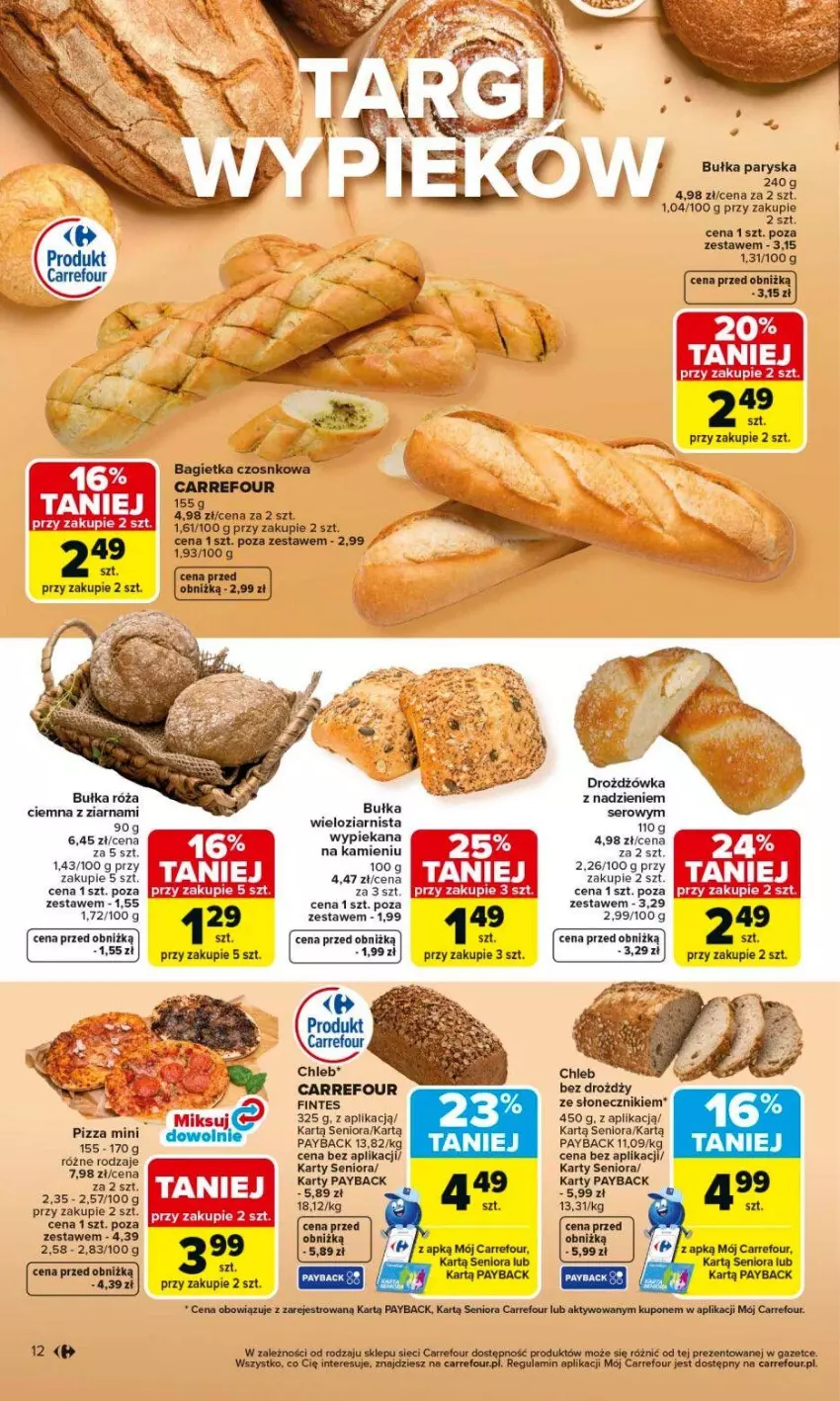 Gazetka promocyjna Carrefour - Gazetka Carrefour, Market od poniedziałku! - ważna 01.06 do 06.06.2026 - strona 14 - produkty: Bagietka, Bagietka czosnkowa, Bułka, Bułka wieloziarnista, Chleb, Fa, Pizza, Róża