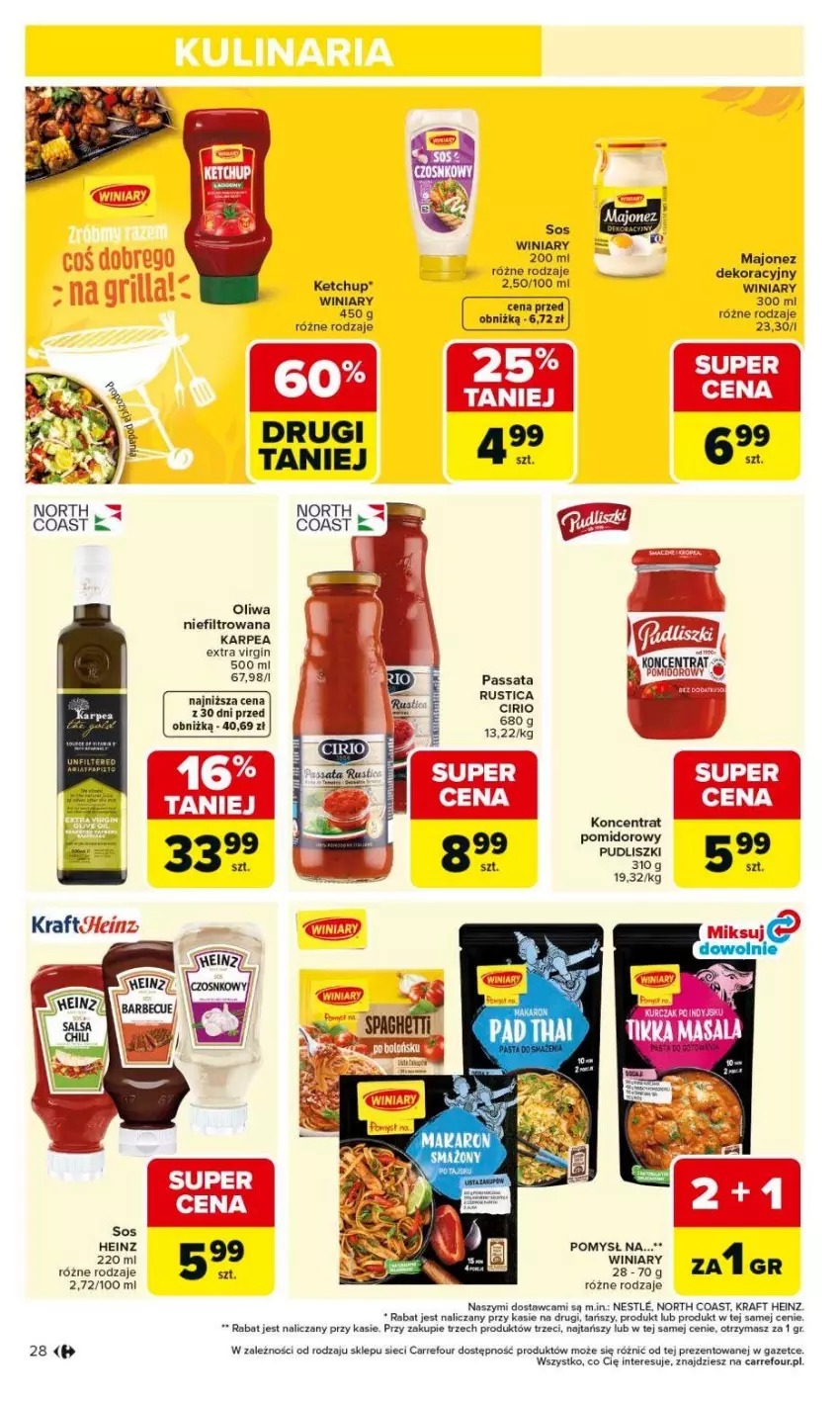 Gazetka promocyjna Carrefour - Gazetka Carrefour, Market od poniedziałku! - ważna 01.06 do 06.06.2026 - strona 30 - produkty: Gin, Grill, Heinz, Karp, Ketchup, Koncentrat pomidorowy, Majonez, Oliwa, Pudliszki, Rust, Sos, Winiary