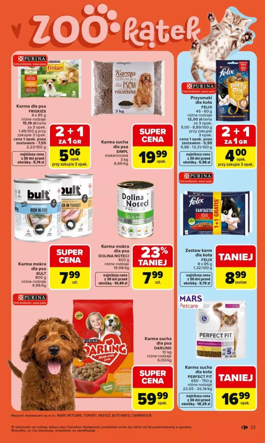 Gazetka promocyjna Carrefour - Gazetka Carrefour, Market od poniedziałku! - ważna 01.06 do 06.06.2026 - strona 35 - produkty: Butcher's, Fa, Felix, Friskies, Pur, Purina