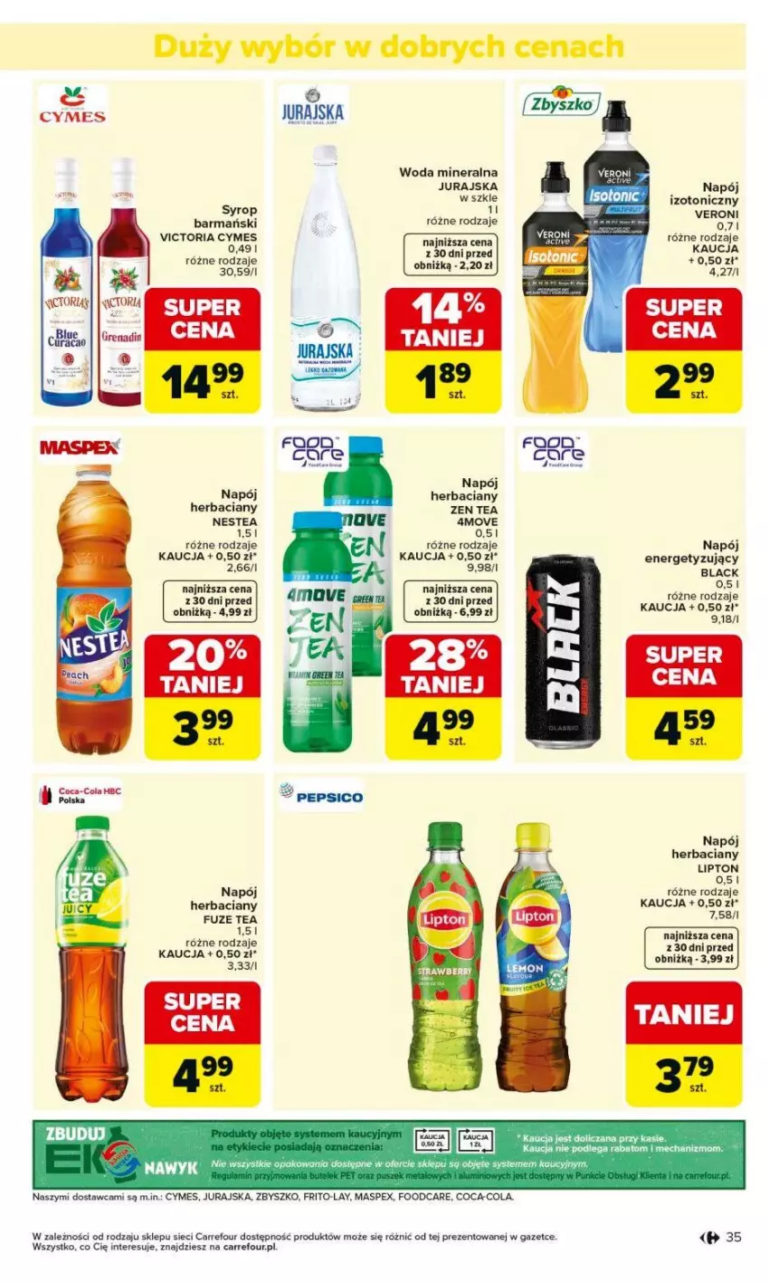 Gazetka promocyjna Carrefour - Gazetka Carrefour, Market od poniedziałku! - ważna 01.06 do 06.06.2026 - strona 37 - produkty: Coca-Cola, Lack, Lipton, Napój, Napój izotoniczny, Nestea, Syrop, Woda, Woda mineralna