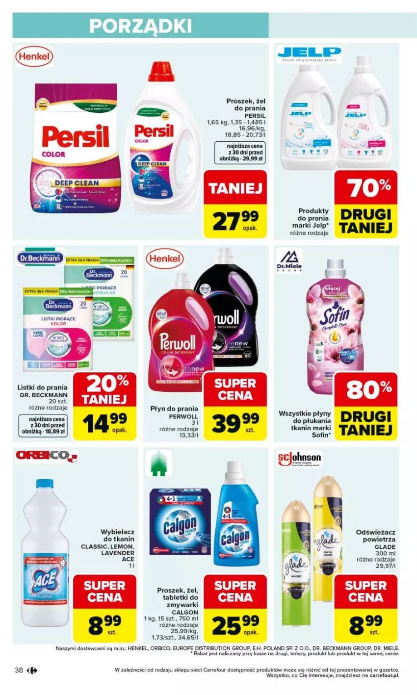 Gazetka promocyjna Carrefour - Gazetka Carrefour, Market od poniedziałku! - ważna 01.06 do 06.06.2026 - strona 40 - produkty: BIC, Calgon, Fa, LG, Odświeżacz powietrza, Persil, Perwoll, Płyn do prania, Por, Tablet, Tabletki do zmywarki, Zmywarki