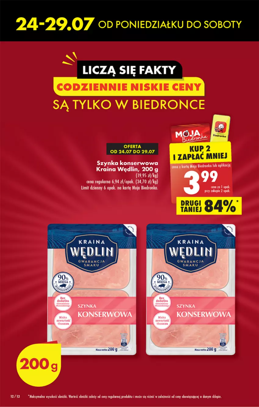 Gazetka promocyjna Biedronka - Od poniedzialku - ważna 24.07 do 29.07.2023 - strona 12 - produkty: Ser, Sok, Szynka, Szynka konserwowa