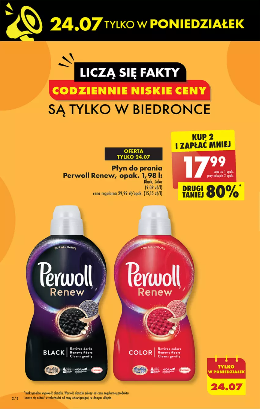 Gazetka promocyjna Biedronka - Od poniedzialku - ważna 24.07 do 29.07.2023 - strona 2 - produkty: Lack, Perwoll, Płyn do prania, Por, Sok