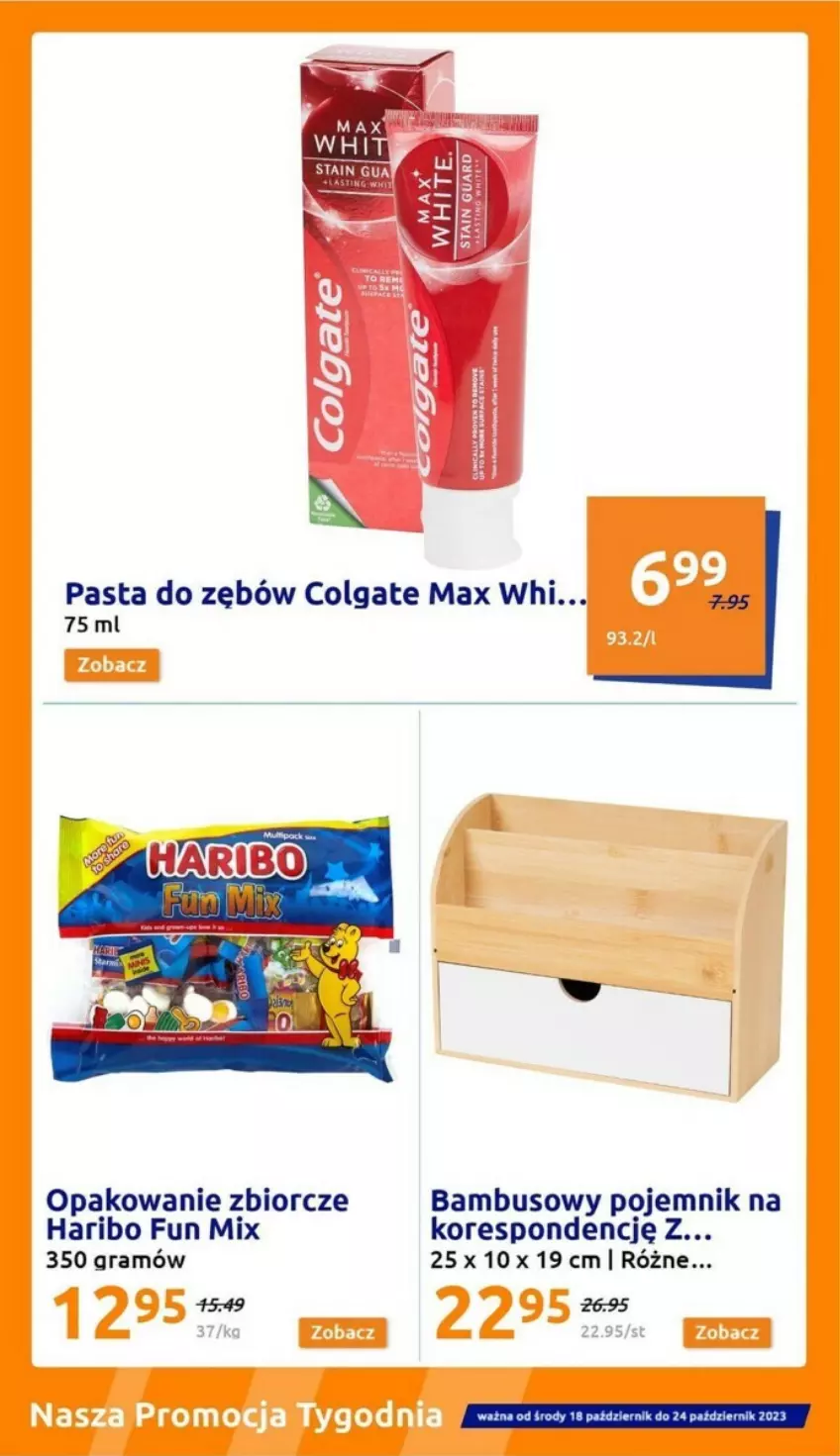 Gazetka promocyjna Action - ważna 18.10 do 24.10.2023 - strona 10 - produkty: Colgate, Gra, Haribo, LG, Pasta do zębów, Pojemnik