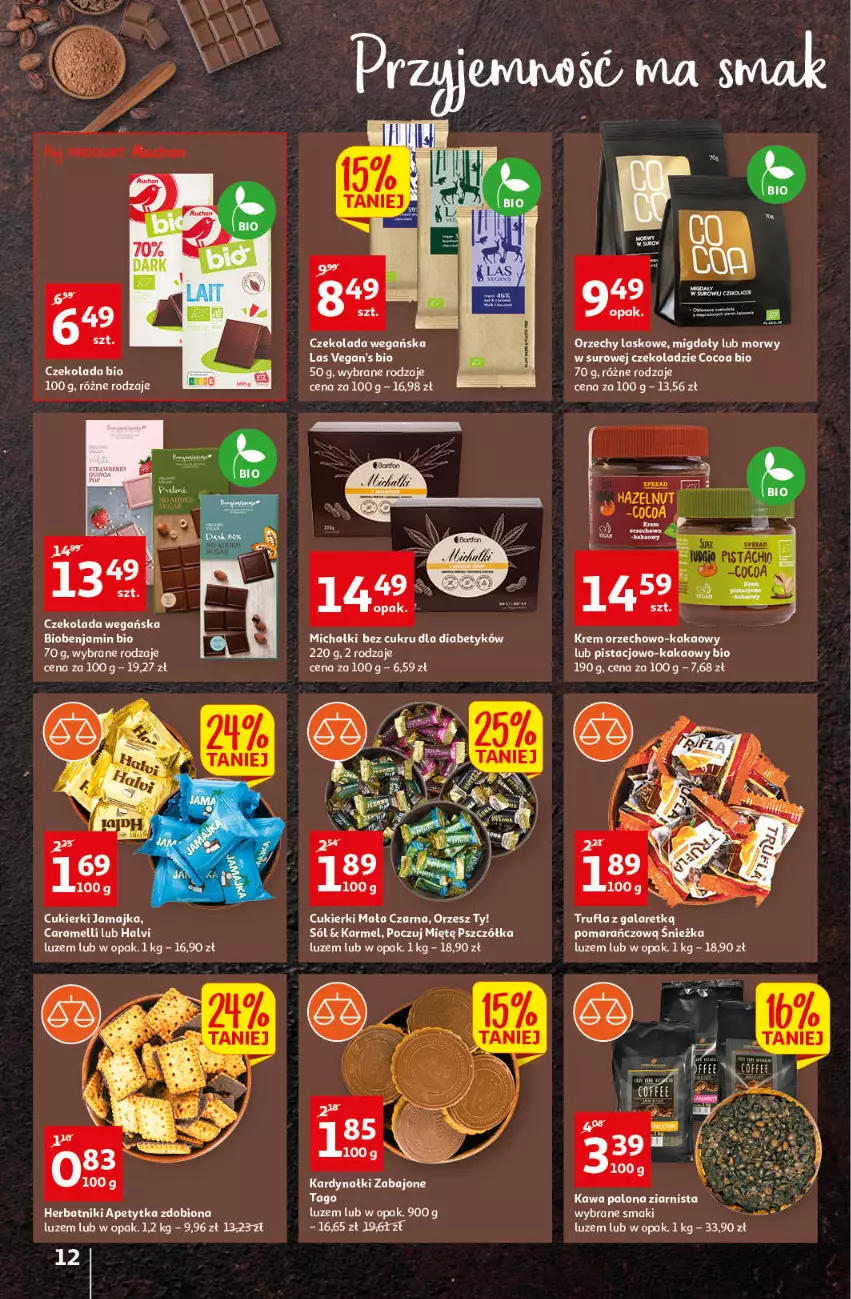 Gazetka promocyjna Auchan - przeNISKIE CENY czas na przepyszności Hipermarkety - ważna 17.03 do 23.03.2022 - strona 12 - produkty: Cukier, Cukierki, Czekolada, Gala, Kakao, Migdały, Nuty