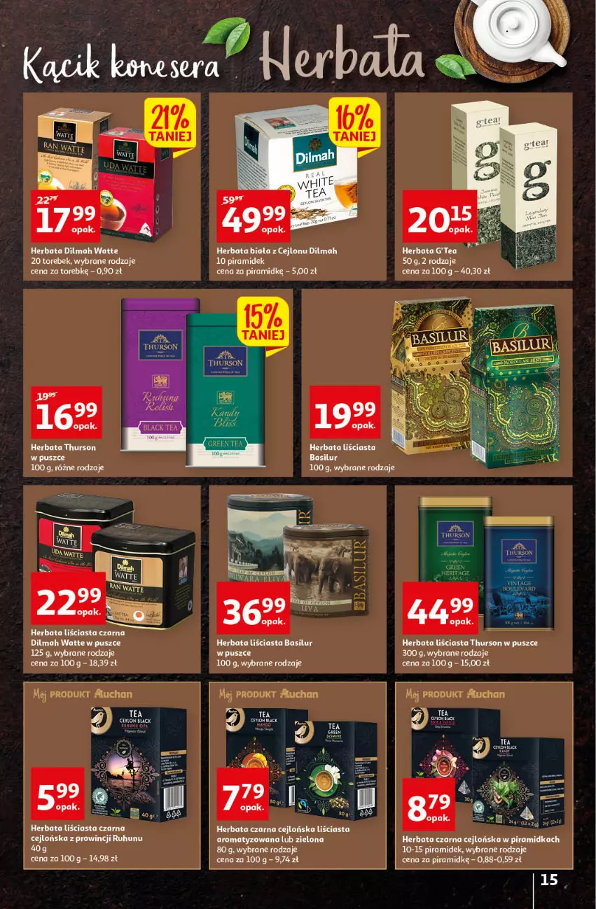 Gazetka promocyjna Auchan - przeNISKIE CENY czas na przepyszności Hipermarkety - ważna 17.03 do 23.03.2022 - strona 15 - produkty: Dilmah, Herbata, Herbata czarna, K2, Lack, Ocet, UHU