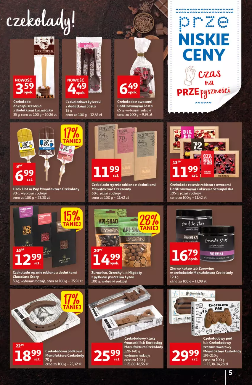 Gazetka promocyjna Auchan - przeNISKIE CENY czas na przepyszności Hipermarkety - ważna 17.03 do 23.03.2022 - strona 5 - produkty: Czekolada, Fa, Kakao, Koc, Korkociąg, Migdały