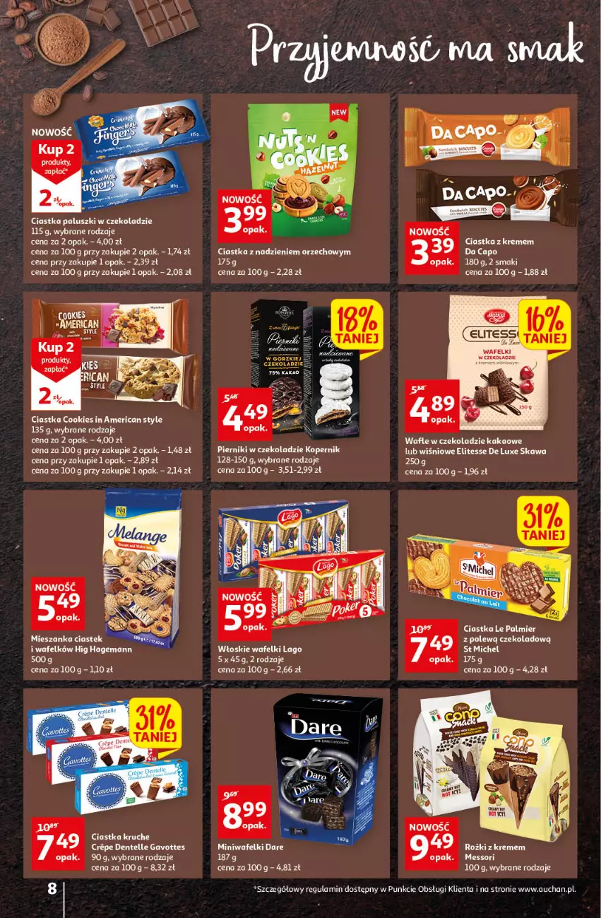 Gazetka promocyjna Auchan - przeNISKIE CENY czas na przepyszności Hipermarkety - ważna 17.03 do 23.03.2022 - strona 8 - produkty: Ciastka, Kakao, Kawa, Wafle