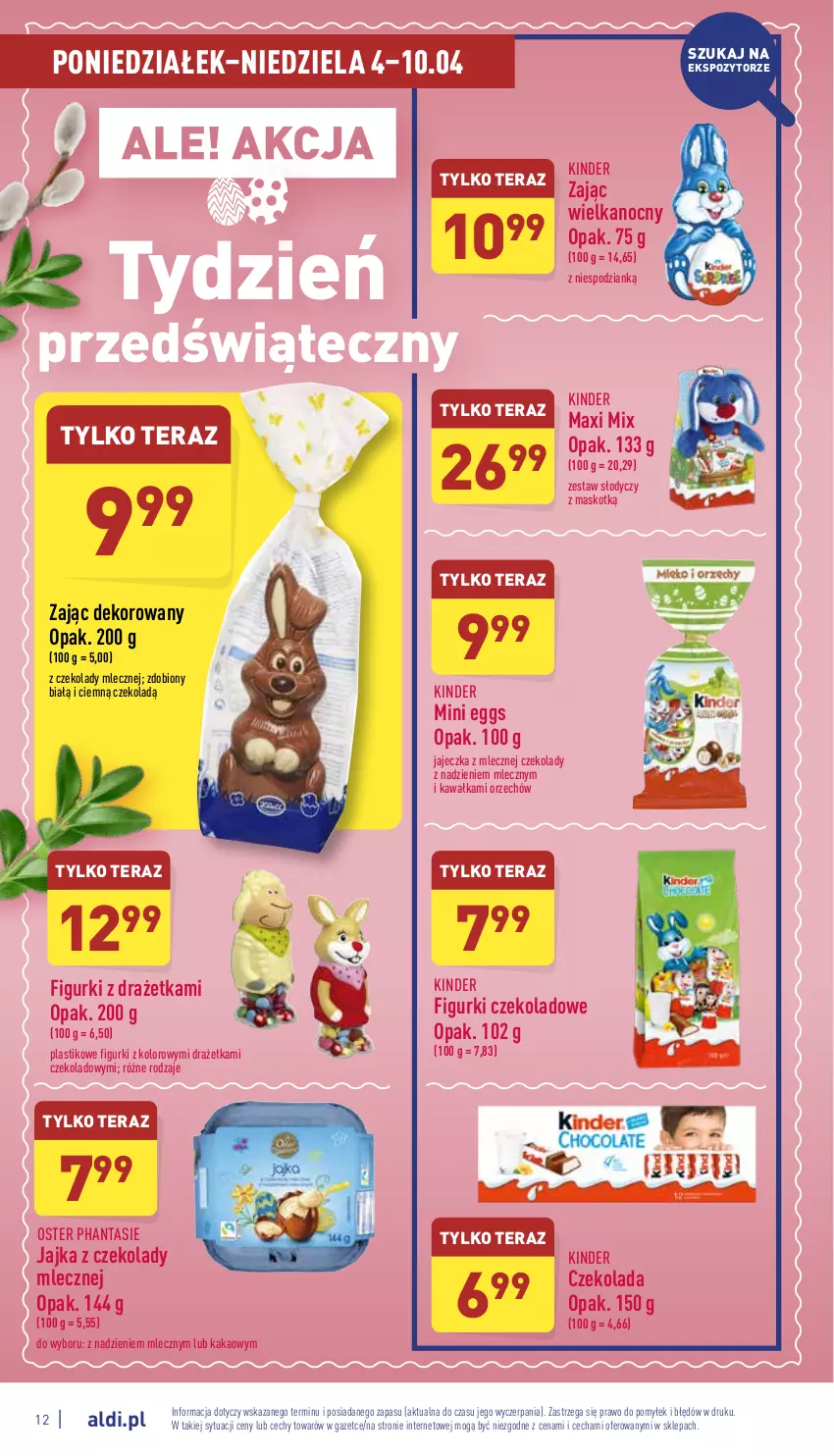 Gazetka promocyjna Aldi - Pełny katalog - ważna 04.04 do 10.04.2022 - strona 12 - produkty: Czekolada, Kakao, Kawa, Kinder, Tera