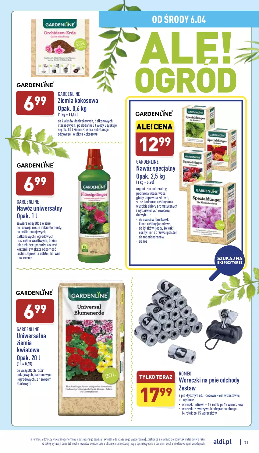 Gazetka promocyjna Aldi - Pełny katalog - ważna 04.04 do 10.04.2022 - strona 31 - produkty: Dozownik, Gra, Kokos, Nawóz, Por, Sok, Sos, Tera, Truskawki