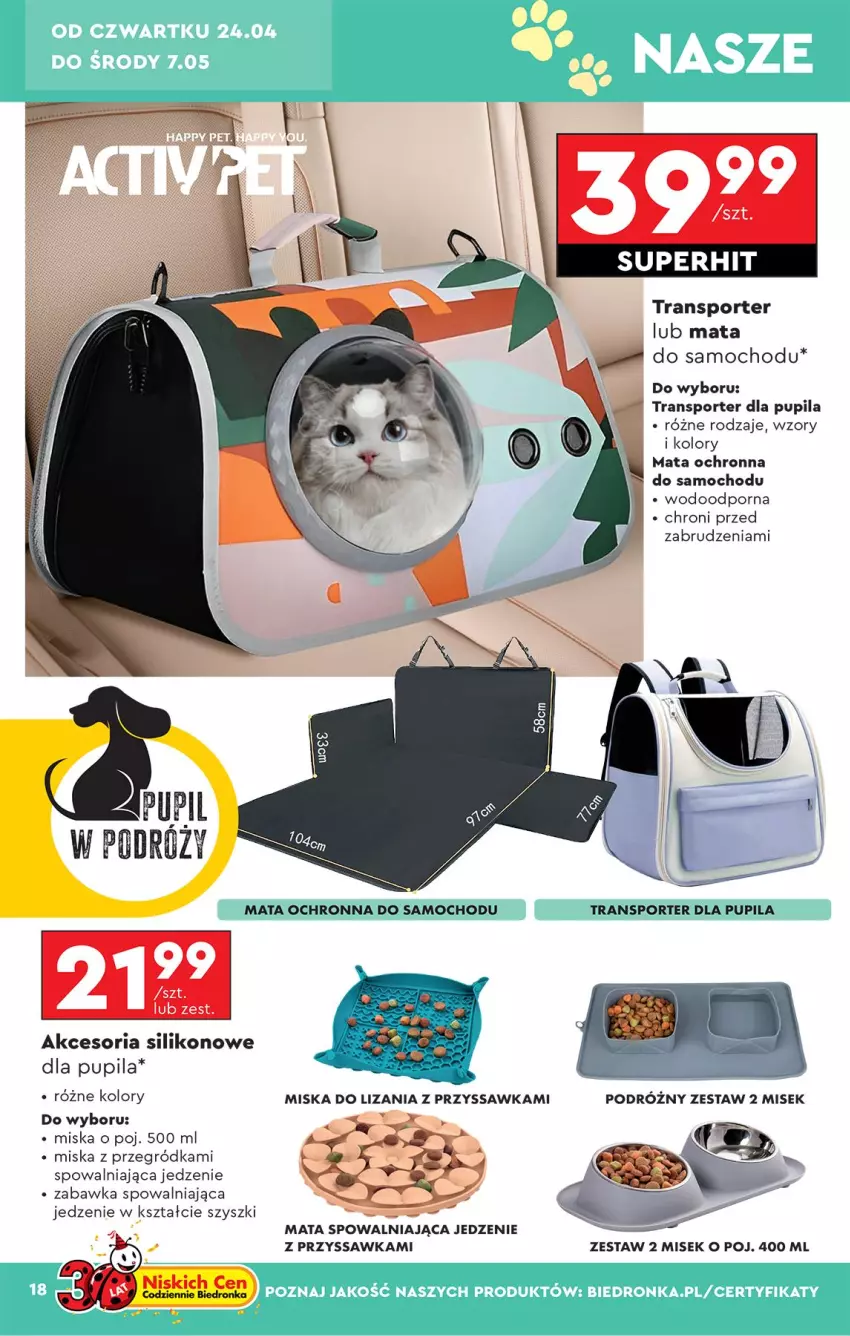 Gazetka promocyjna Biedronka - Okazje Tygodnia - ważna 22.04 do 03.05.2025 - strona 18 - produkty: Mata ochronna, Miska, Por, Sport, Tran, Zabawka