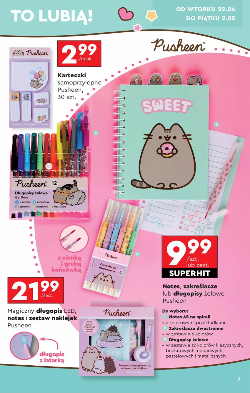Gazetka promocyjna Biedronka - Okazje Tygodnia - ważna 22.04 do 03.05.2025 - strona 7 - produkty: Długopis, Karteczki samoprzylepne, Klej, Mop