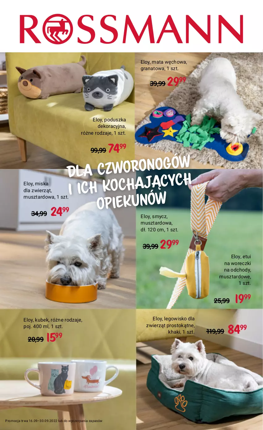 Gazetka promocyjna Rossmann - 16 września - ważna 16.09 do 30.09.2022 - strona 16 - produkty: Gra, Granat, Kubek, LEGO, Legowisko, Miska, Mus, Poduszka, Poduszka dekoracyjna, Smycz