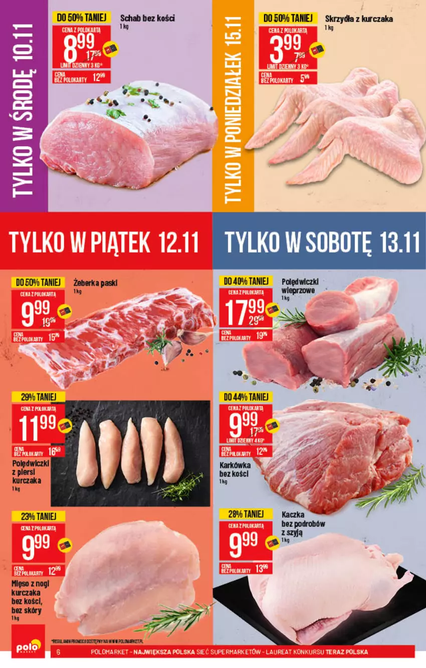 Gazetka promocyjna PoloMarket - Gazetka pomocyjna - ważna 10.11 do 16.11.2021 - strona 6 - produkty: Kaczka, Kurczak, Mięso