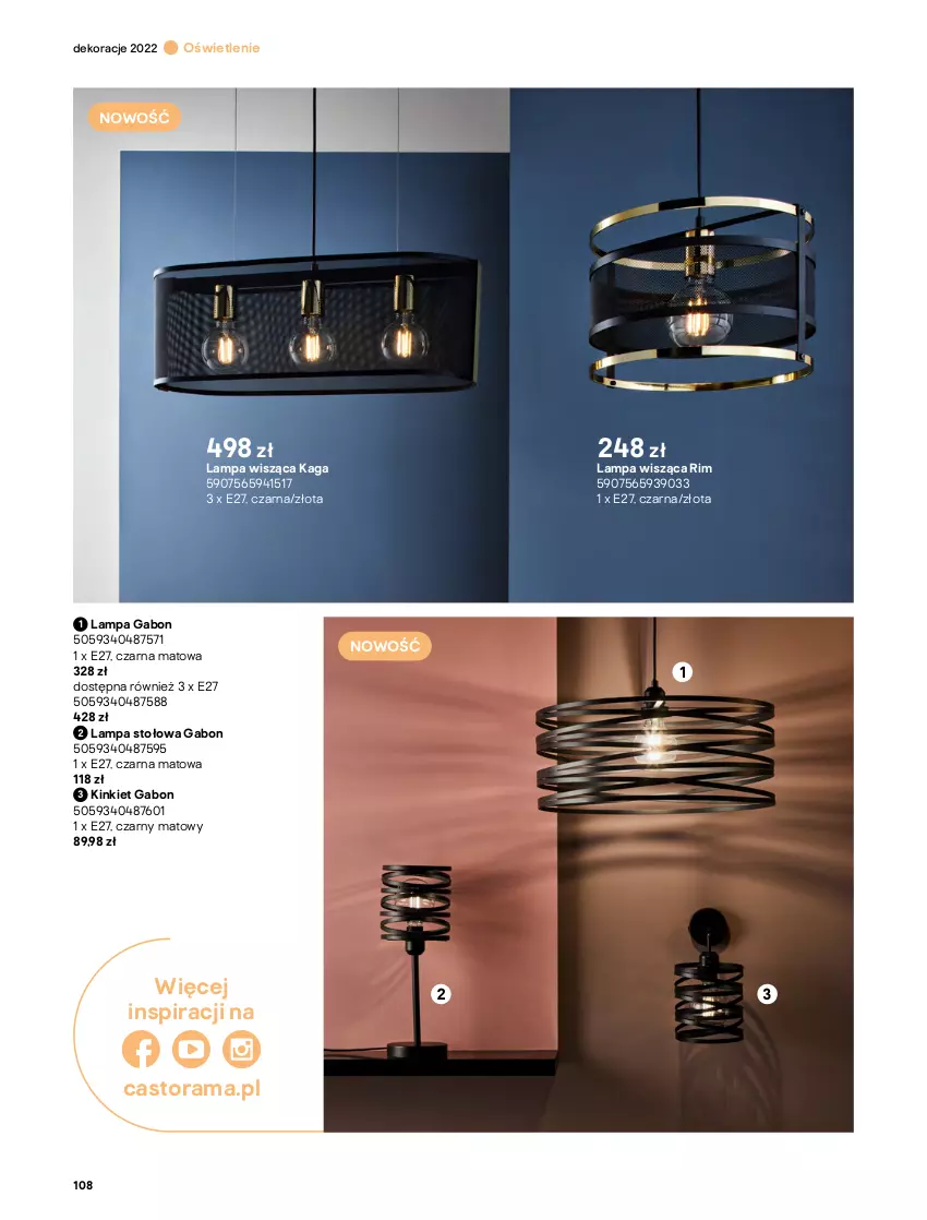 Gazetka promocyjna Castorama - ważna 28.09 do 31.12.2022 - strona 108 - produkty: Astor, Lampa, Lampa stołowa, Lampa wisząca, Rama