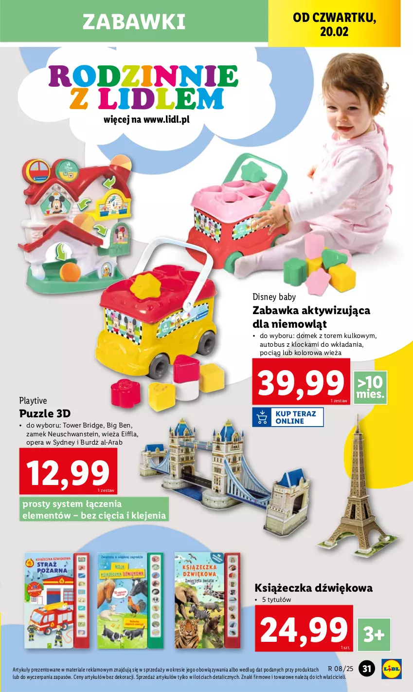 Gazetka promocyjna Lidl - GAZETKA - ważna 17.02 do 22.02.2025 - strona 31 - produkty: Autobus, Disney, Klej, Pociąg, Puzzle, Zabawka