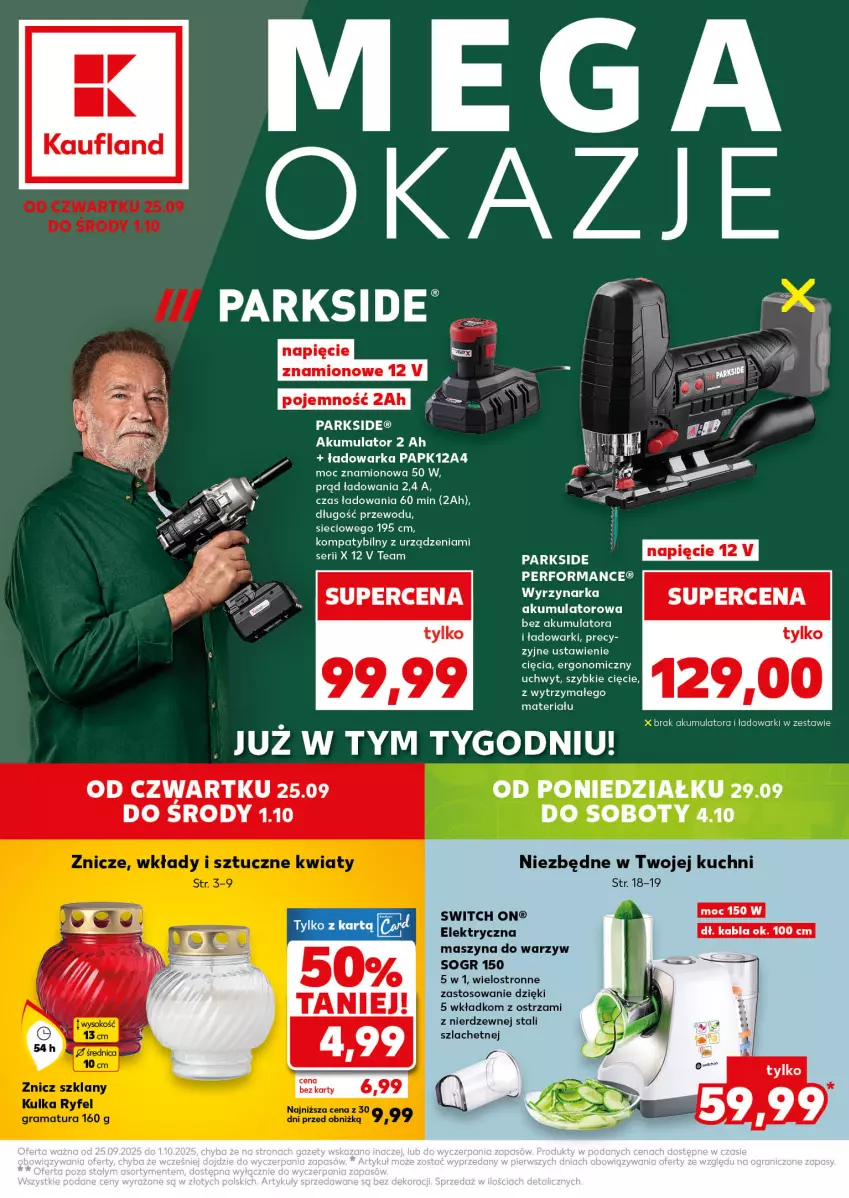 Gazetka promocyjna Kaufland - Kaufland - ważna 25.09 do 01.10.2025 - strona 1 - produkty: Akumulator, Parkside, Ser, Szyna, Warka, Wyrzynarka