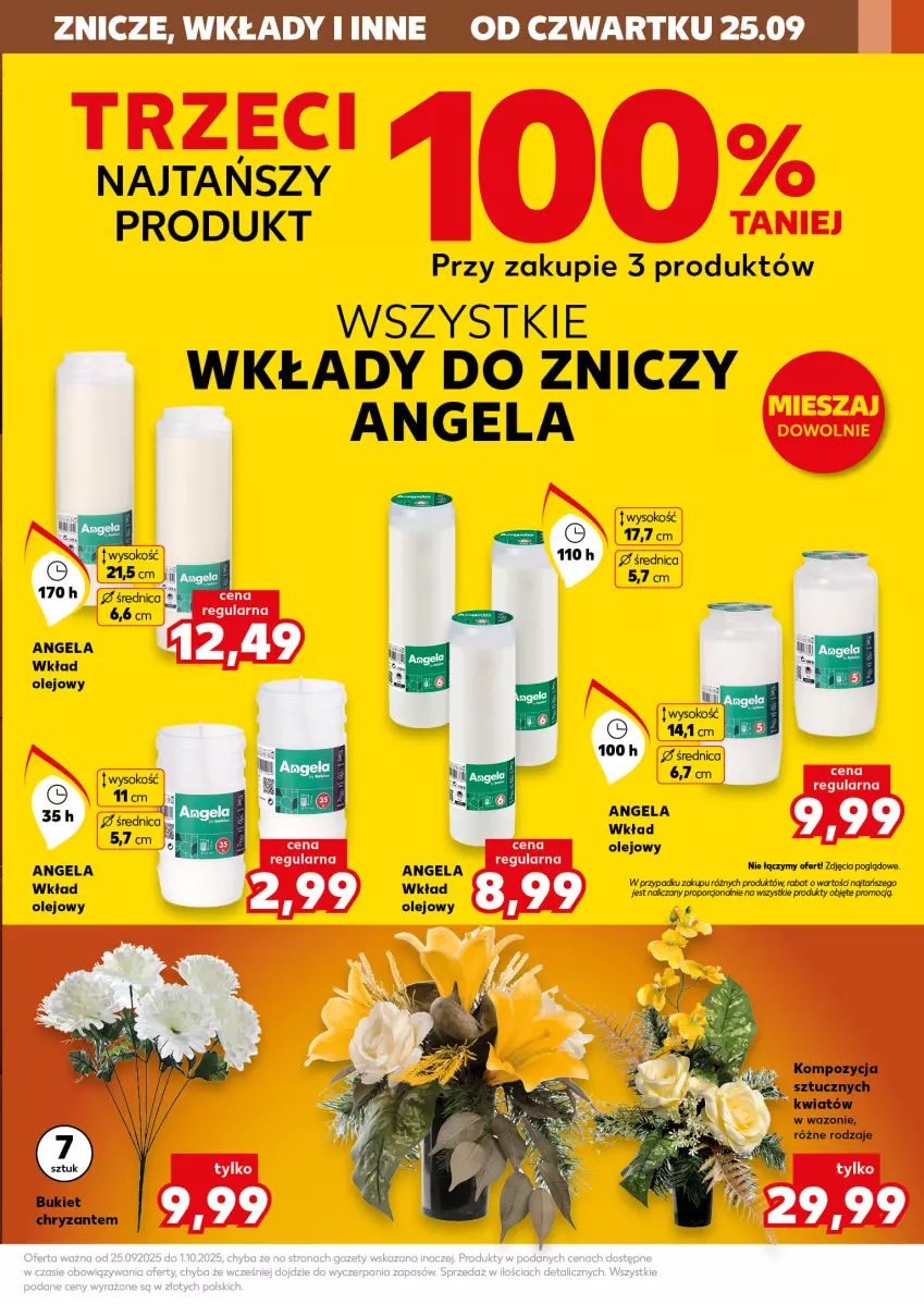 Gazetka promocyjna Kaufland - Kaufland - ważna 25.09 do 01.10.2025 - strona 7 - produkty: Bukiet, Olej, Sok, Wazon, Wkład olejowy, Znicz