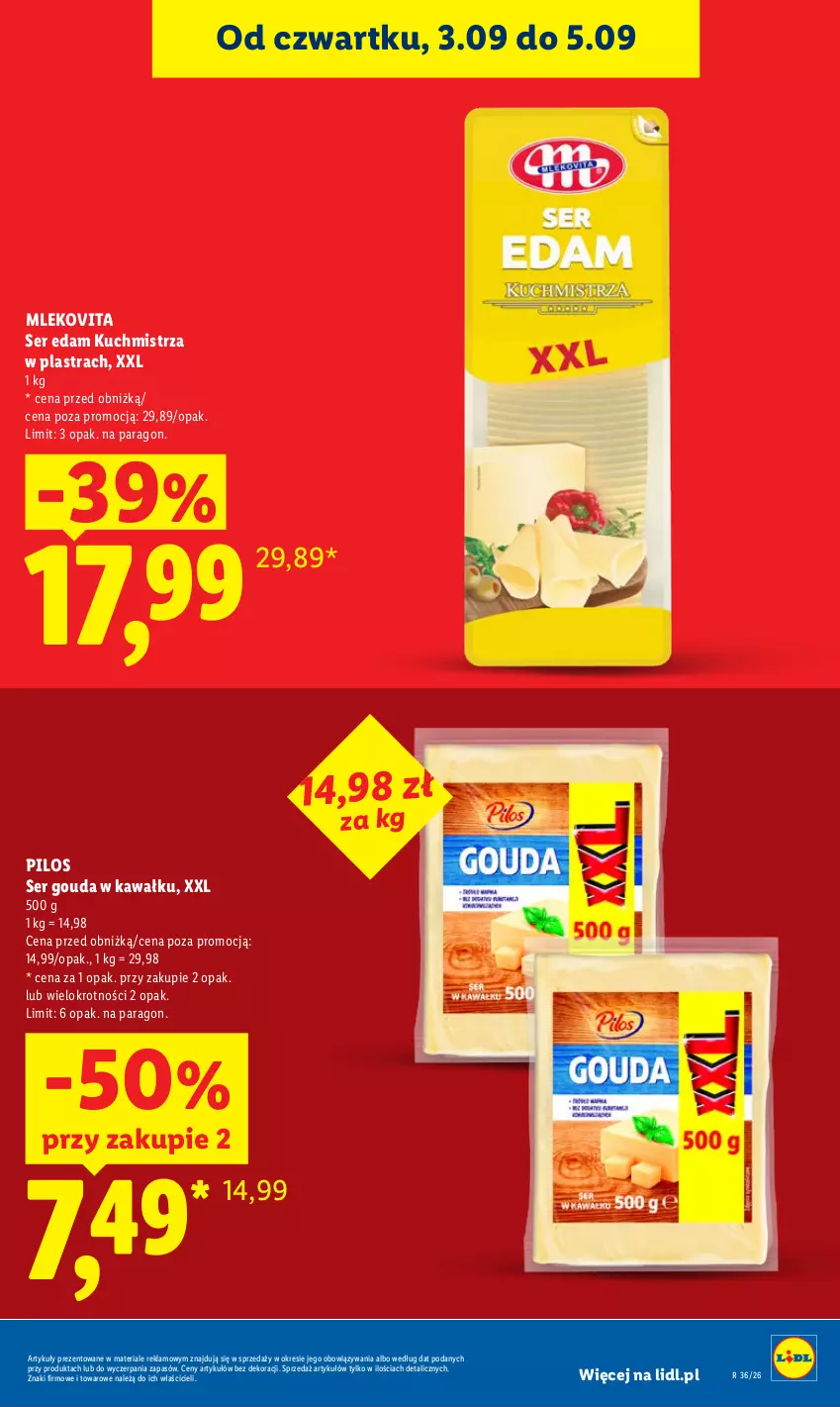 Gazetka promocyjna Lidl - Gazetka ważna od 3.09 do 5.09 - ważna 03.09 do 05.09.2026 - strona 13 - produkty: Edam, Gouda, Kawa, Mleko, Mlekovita, Pilos, Ser