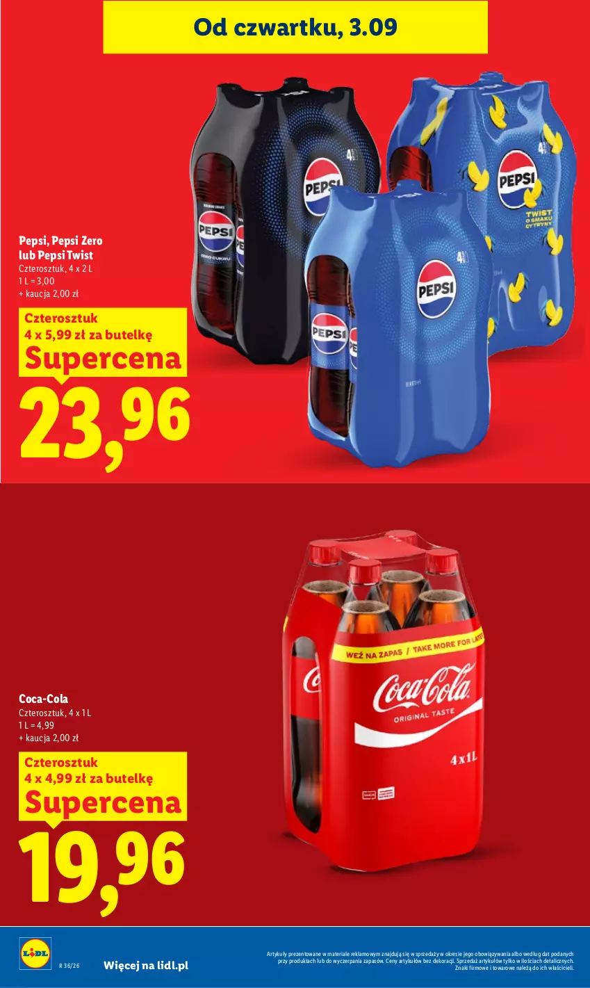 Gazetka promocyjna Lidl - Gazetka ważna od 3.09 do 5.09 - ważna 03.09 do 05.09.2026 - strona 14 - produkty: Coca-Cola, Pepsi